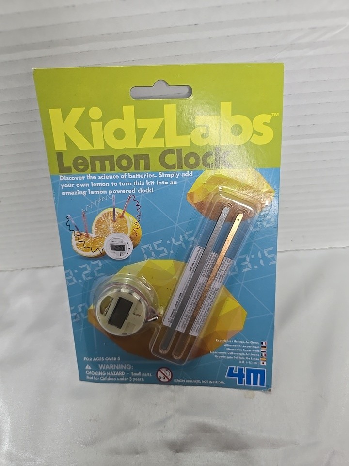 4M KidzLabz Lemon Clock Discover the Science of Batteries. Simply add a Lemon