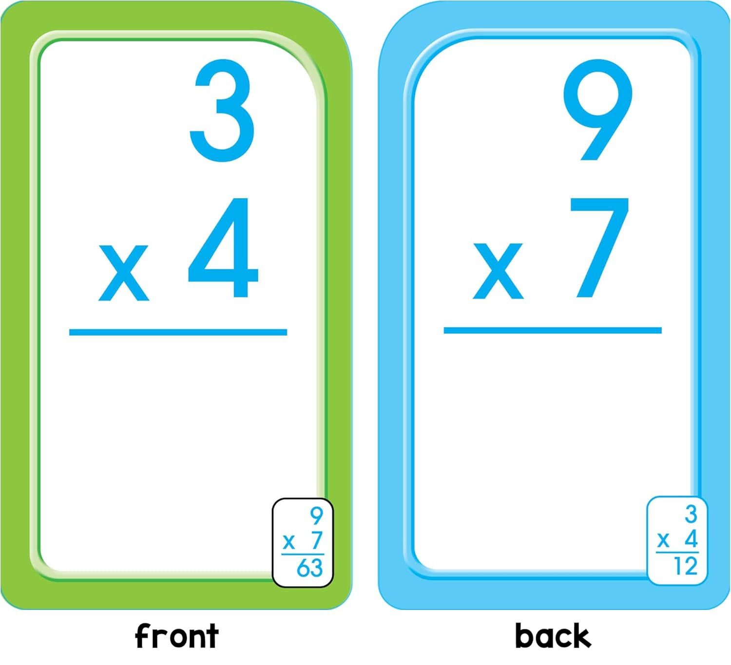 School Zone Multiplication 0-12 Flash Cards: 56 Math Cards, 3rd Grade, 4th Grade