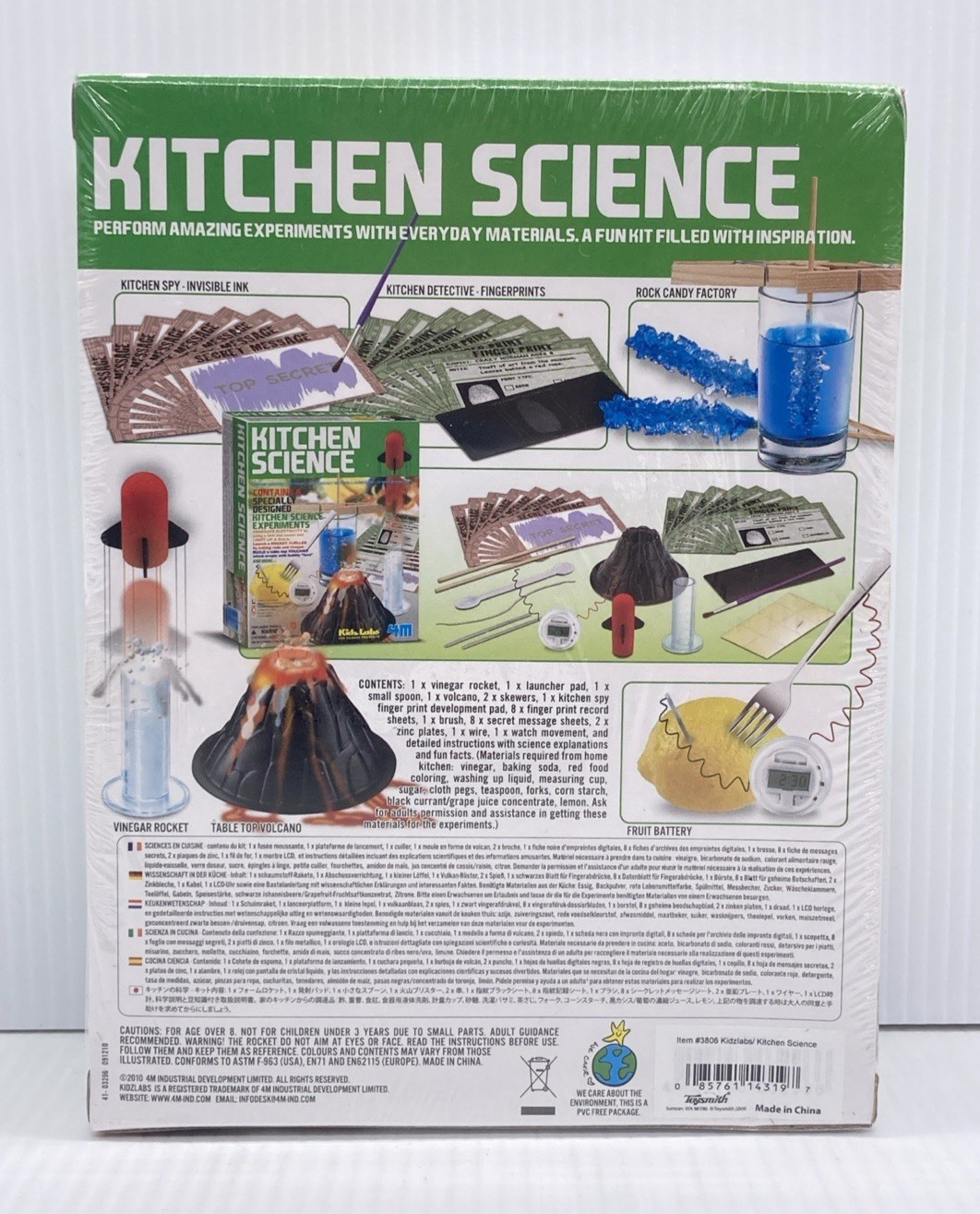 KidzLabs Kitchen Science Lab Kit Contains 6 Kids Experiments Ages 8+ NEW/ SEALED