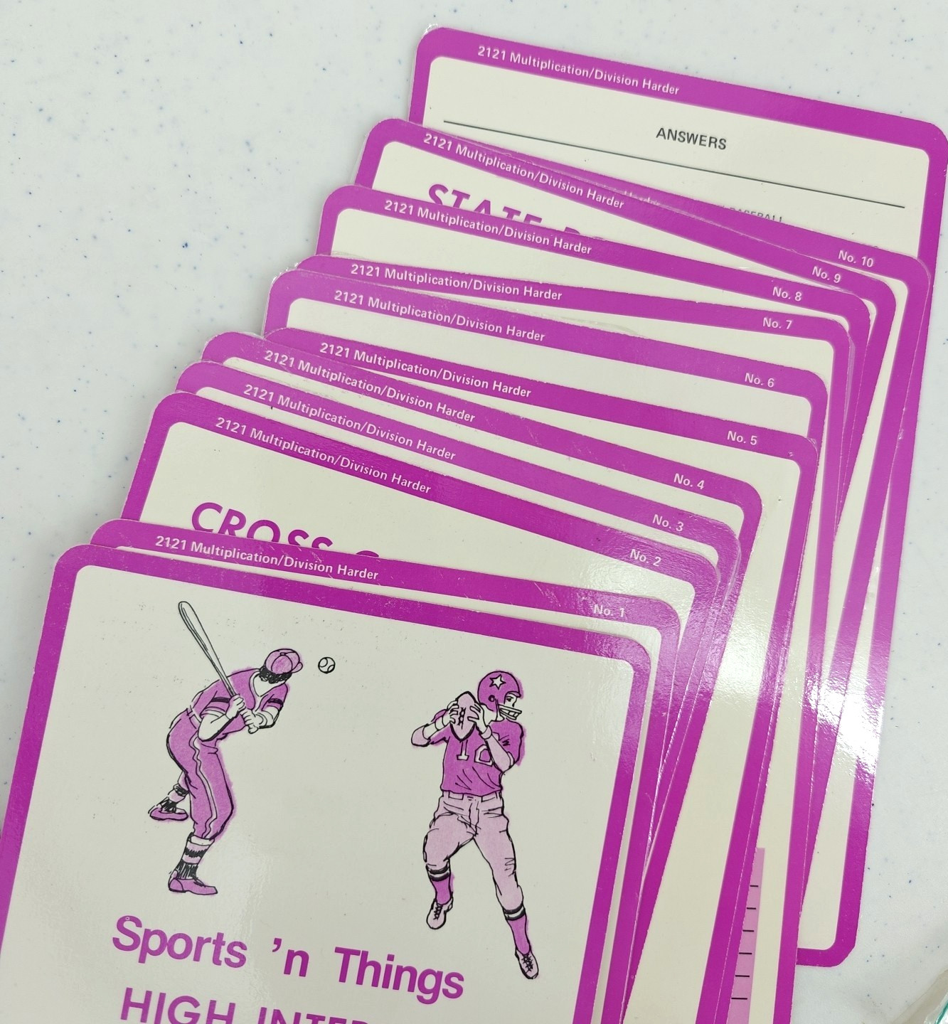 VTG 1974 Sports ‘n Things High Interest Math Series Game Flash Cards Home School