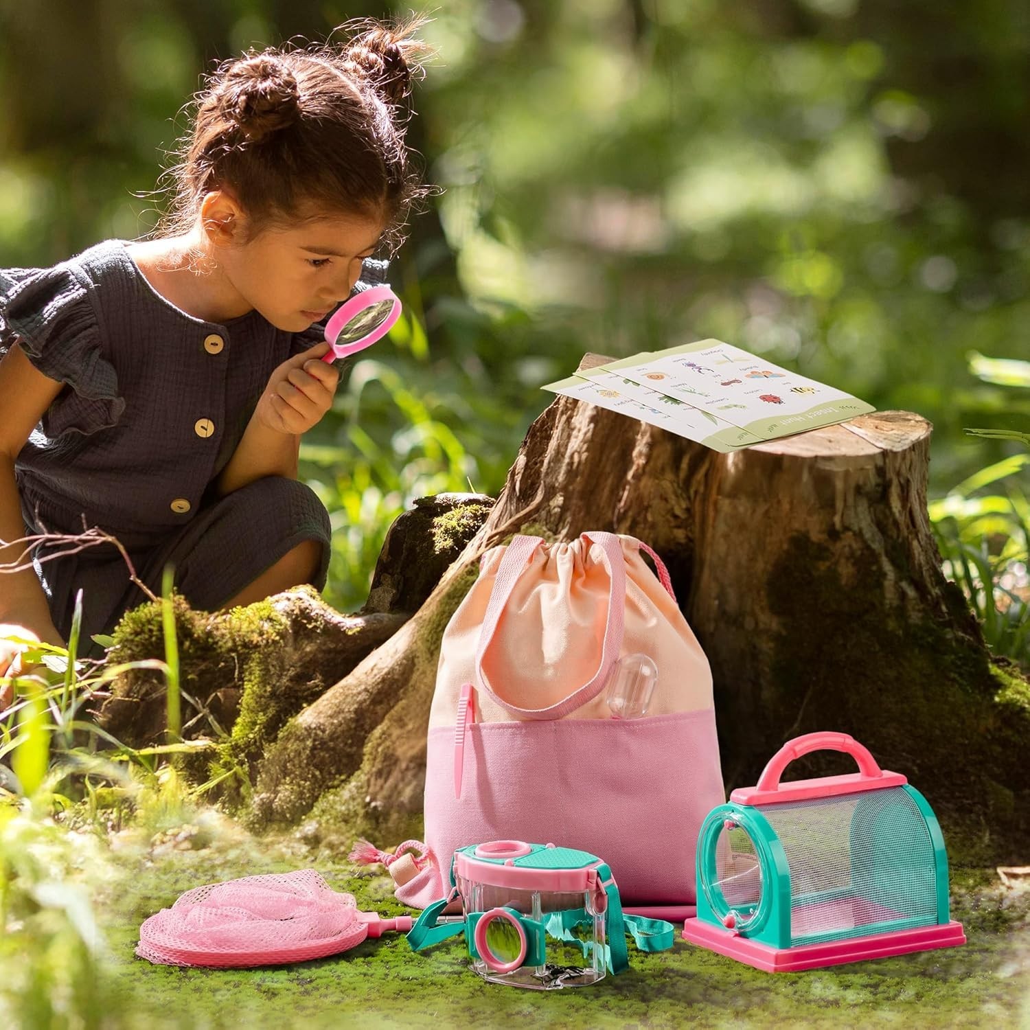 10PCS Kids Explorer & Bug Catcher Kit: Adventure Set with Magnifying Glass & Net