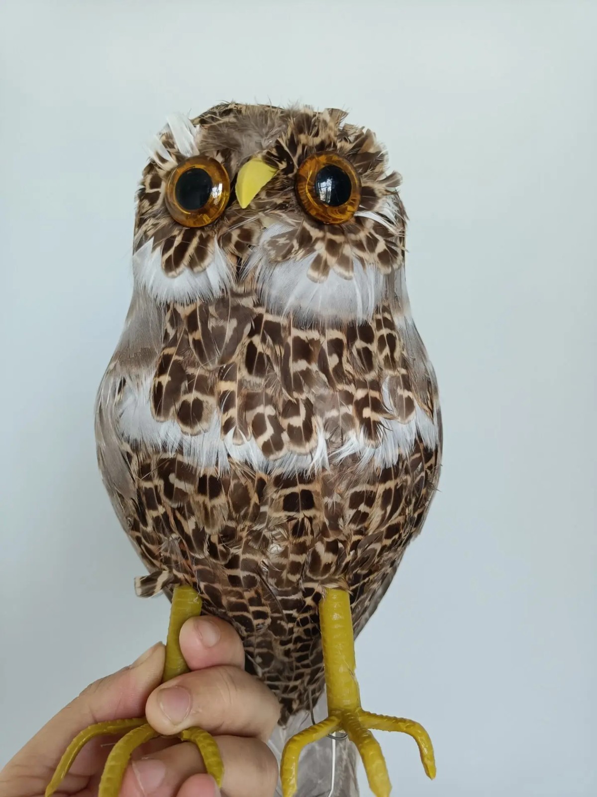 cute simulation owl model foam&feather brown bird garden decoration gift 30cm