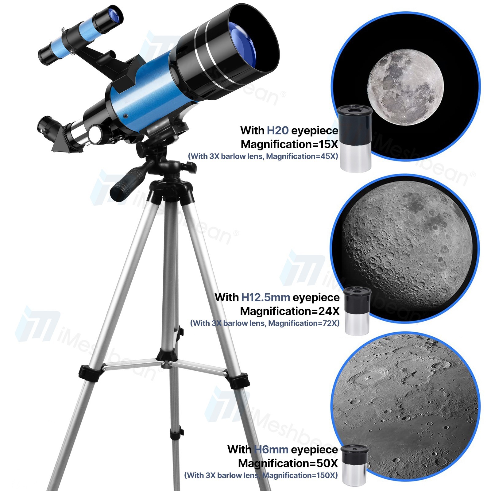 Professional Astronomical Telescope with High Tripod Lunar Mirror HD Viewing