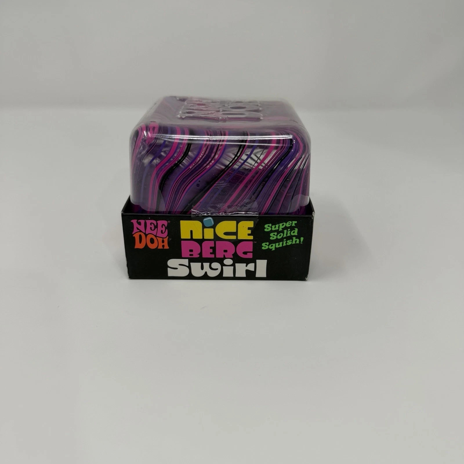 NeeDoh Nice Berg Swirl XL Giant Squishy Swirl Cube Pink Purple Black New