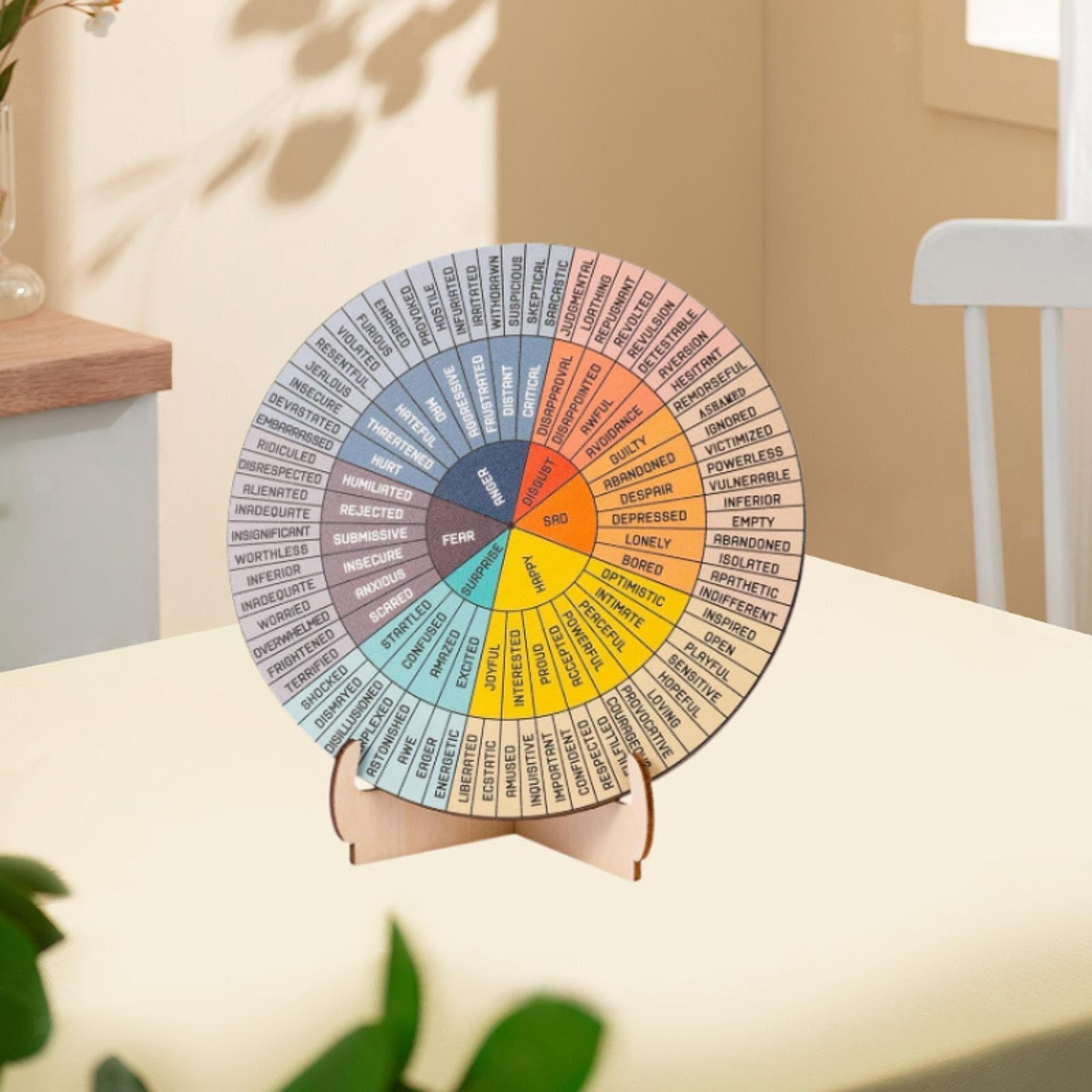 Feeling Wheel with Stand Psychology Gifts Office Desk Decor for Office Home