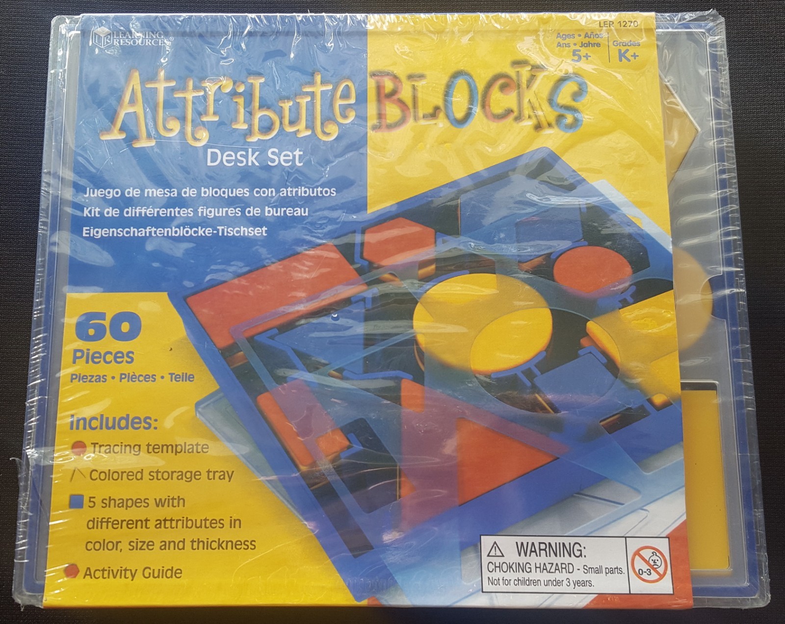 Attribute Blocks Desk Set 60 Pieces By Learning Resources – NEW/FACTORY SEALED