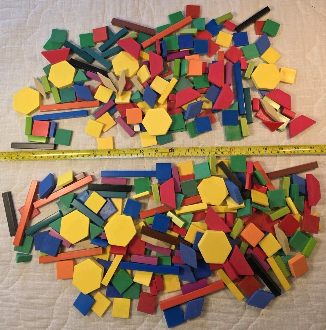 Pattern Blocks Lot For Math Geometry 1.13 lbs Wood Plastic Foam Shapes