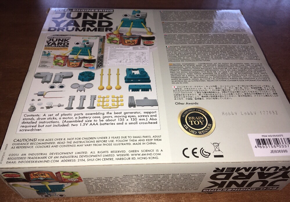 4M Green Science Eco-Engineering JUNK YARD DRUMMER Learning Brain Toy Award Winr