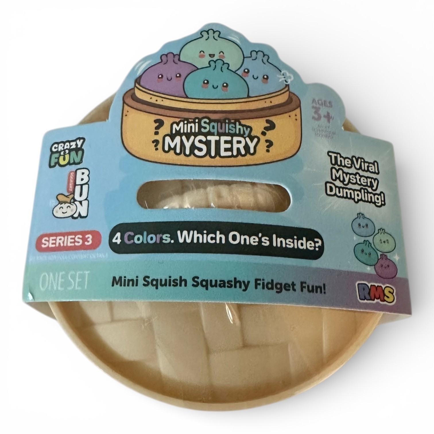 Mini Crazy Fun Squishy Mystery Series 3 Silver Holographic Glitter Dumpling New