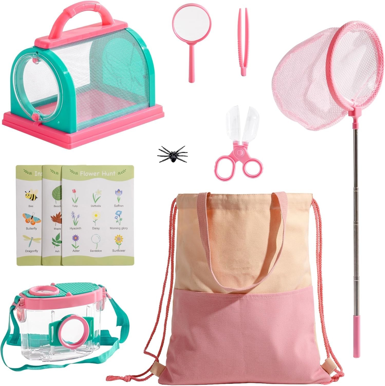 10PCS Kids Explorer & Bug Catcher Kit: Adventure Set with Magnifying Glass & Net