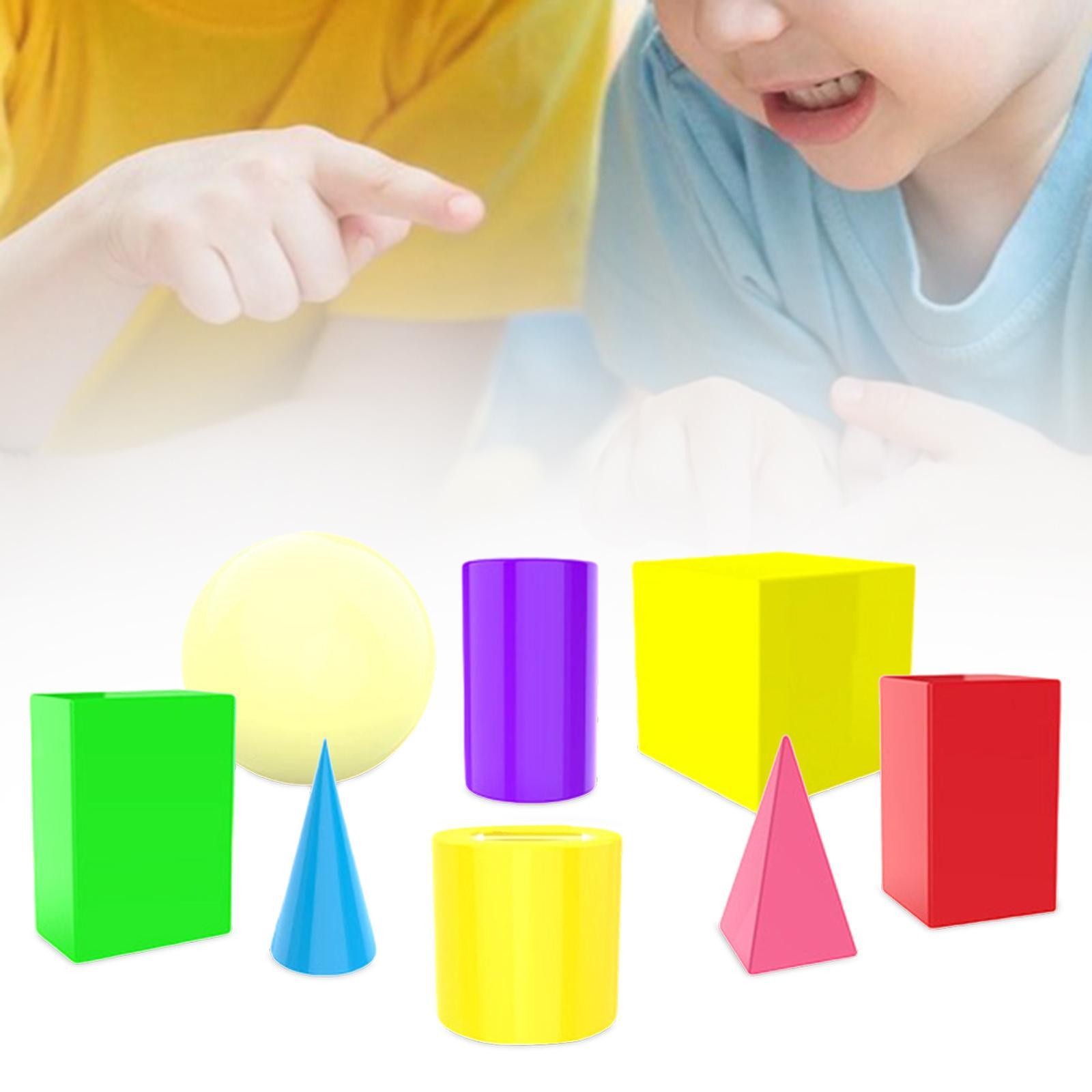 3D Shapes Geometric Solids Blocks Set Children Sphere Cuboid Teacher Lightweight