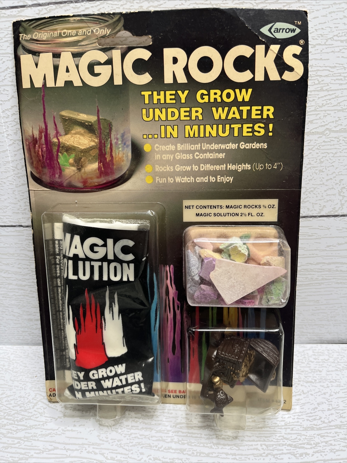 Vintage 1985 Magic Rocks Figurine Green Mermaid Original Toy Arrow Water Craft
