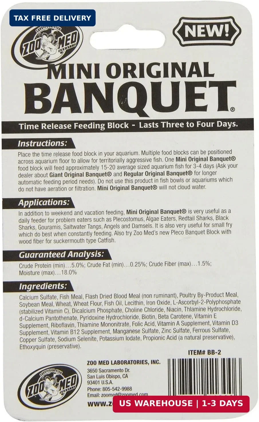 Zoo Med Laboratories Mini Banquet Block Feeders – 18 Blocks Total (3 Packs with