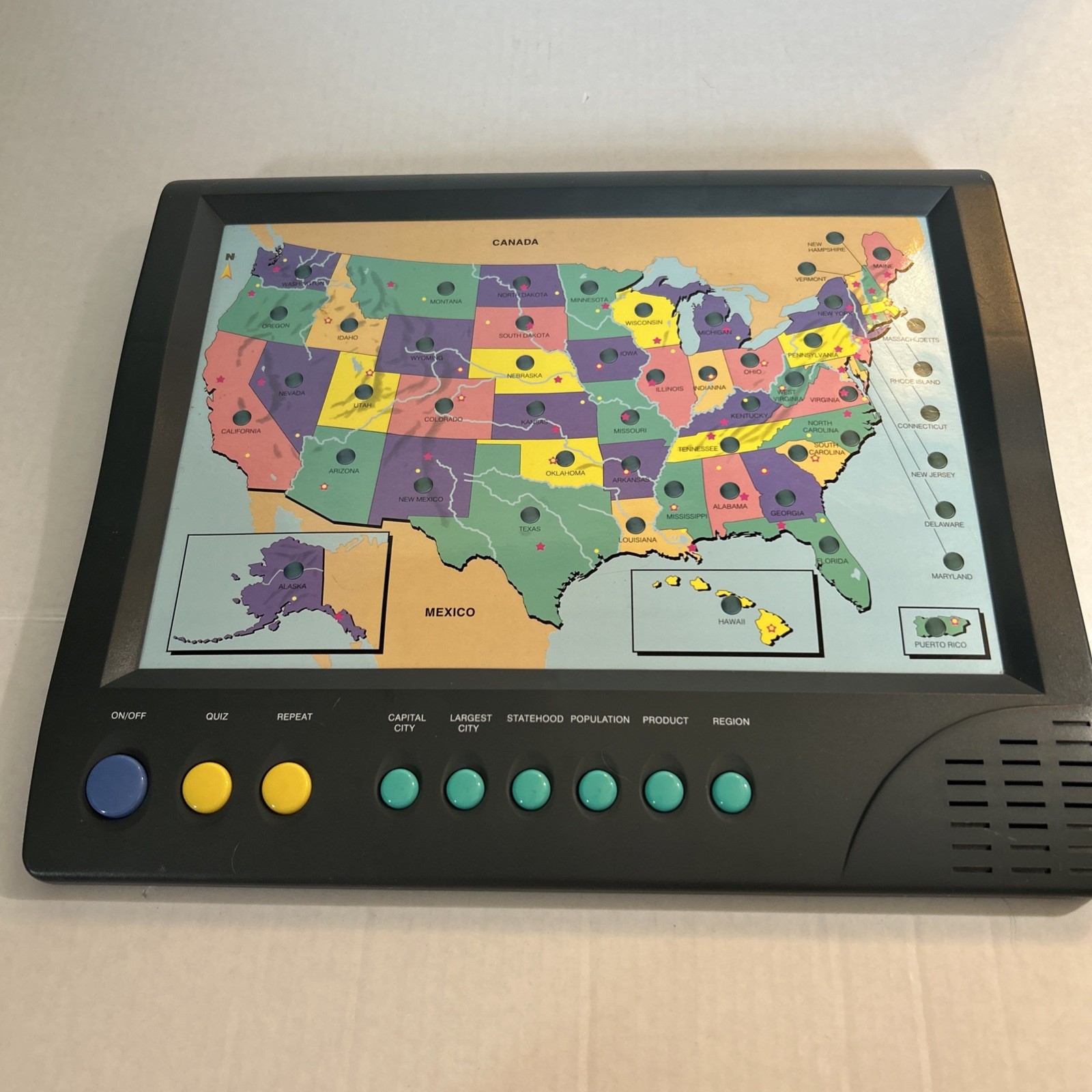 Vintage 1998 Geo Genius III USA Map Interactive Educational Kids 50 States WORKS