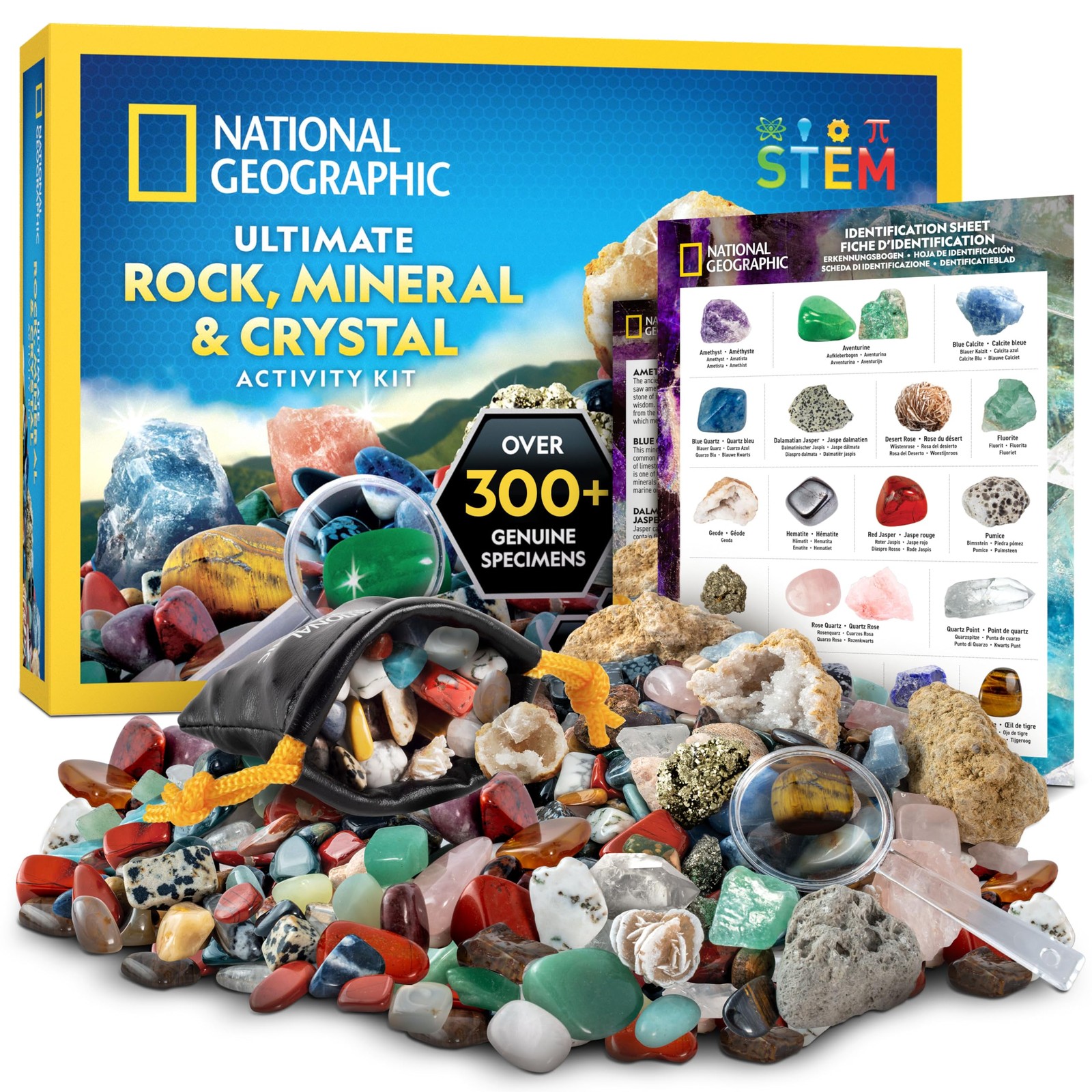 National Geographic Rock Collection Box for Kids – 300+ Piece Gemstones and C…