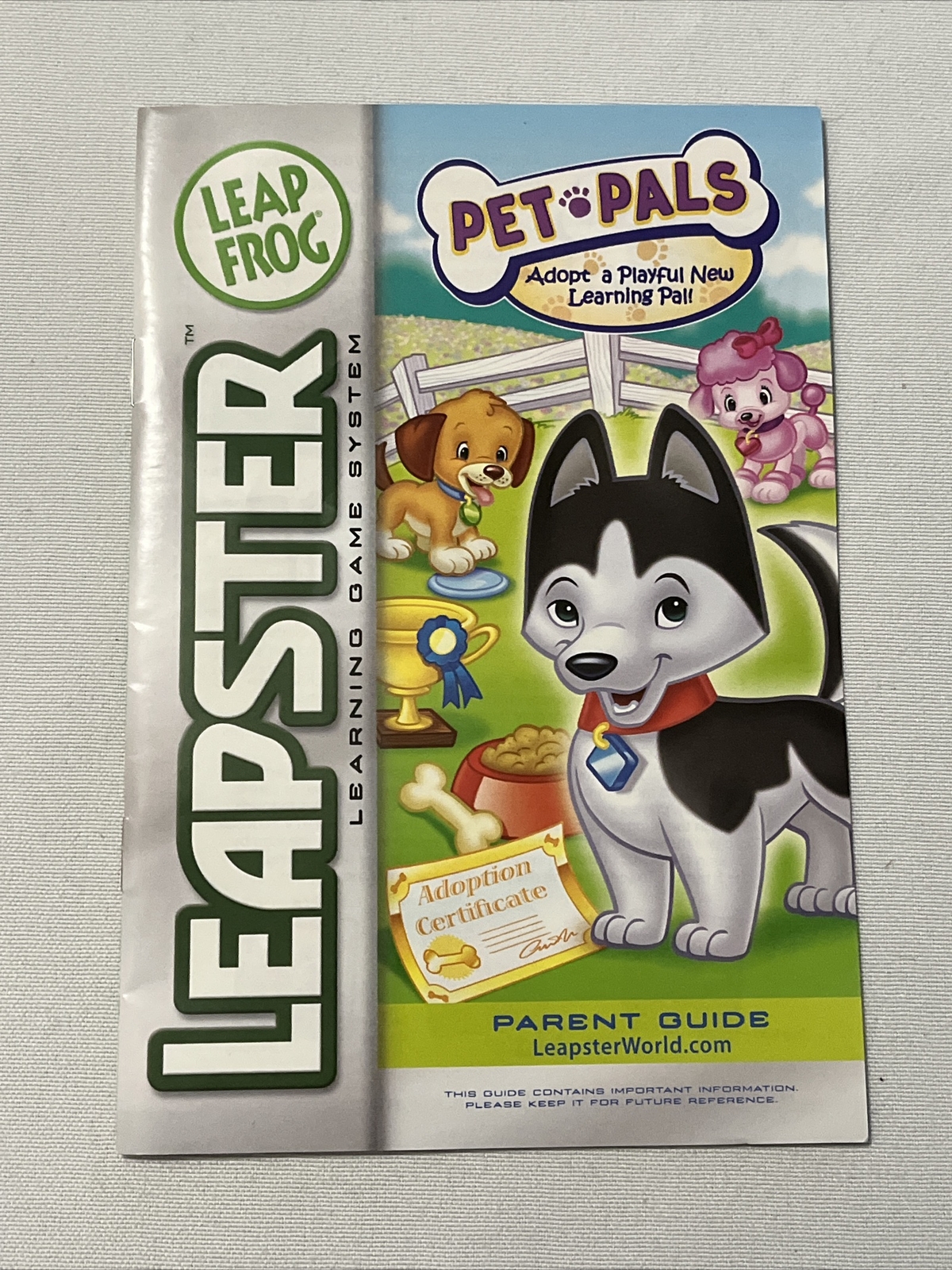 LeapFrog Leapster 2 Pet Pals Case Manual 4-7 Yrs Adopt A Pal! Pre K-1st Grade
