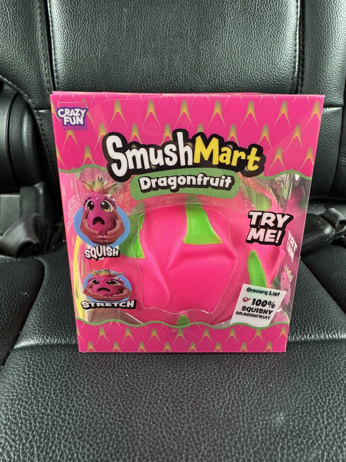 SmushMart Dragonfruit Squishy Tactile Squeeze Toy, Pink/Green