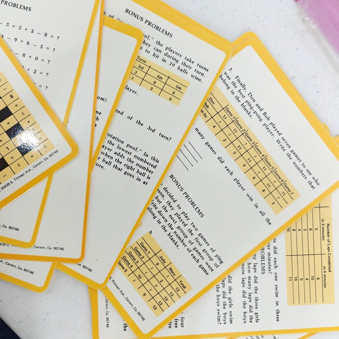 VTG 1974 Sports ‘n Things High Interest Math Series Game Flash Cards Home School
