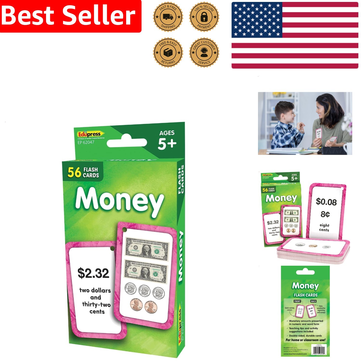 Money Flash Cards Adult College Math Financial Literacy 56 Study Aid Set