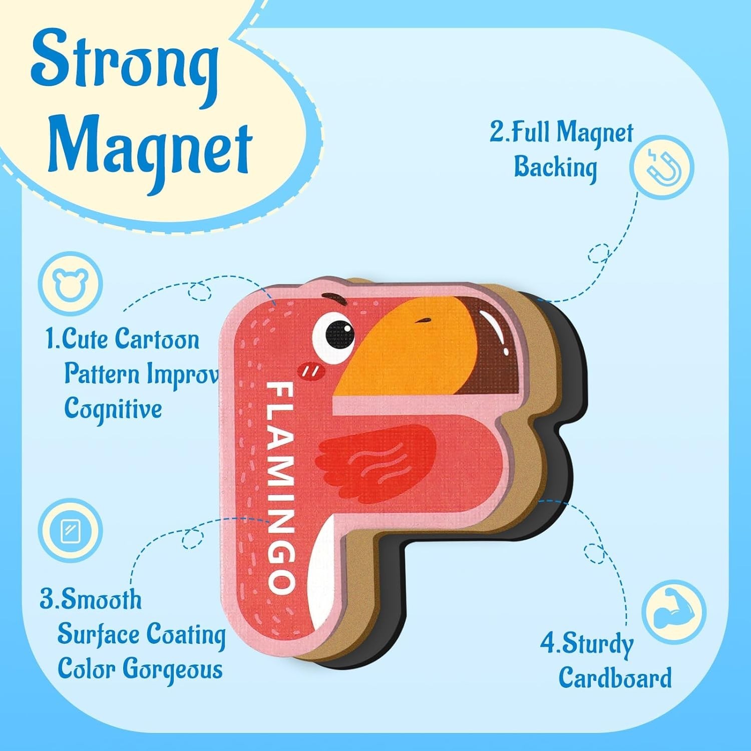 Magnetic Letters for Toddlers 1-3, 26PCS Cute Animal Alphabet Magnets Letters…