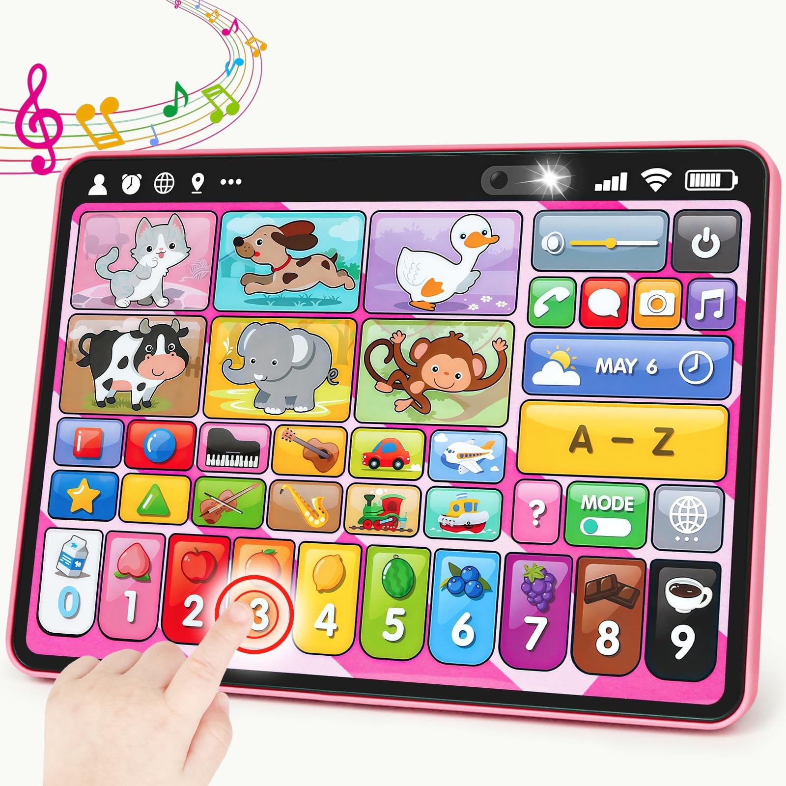 Trilingual Learning Toy Tablet with Music & Sound, Montessori Speech Therapy …