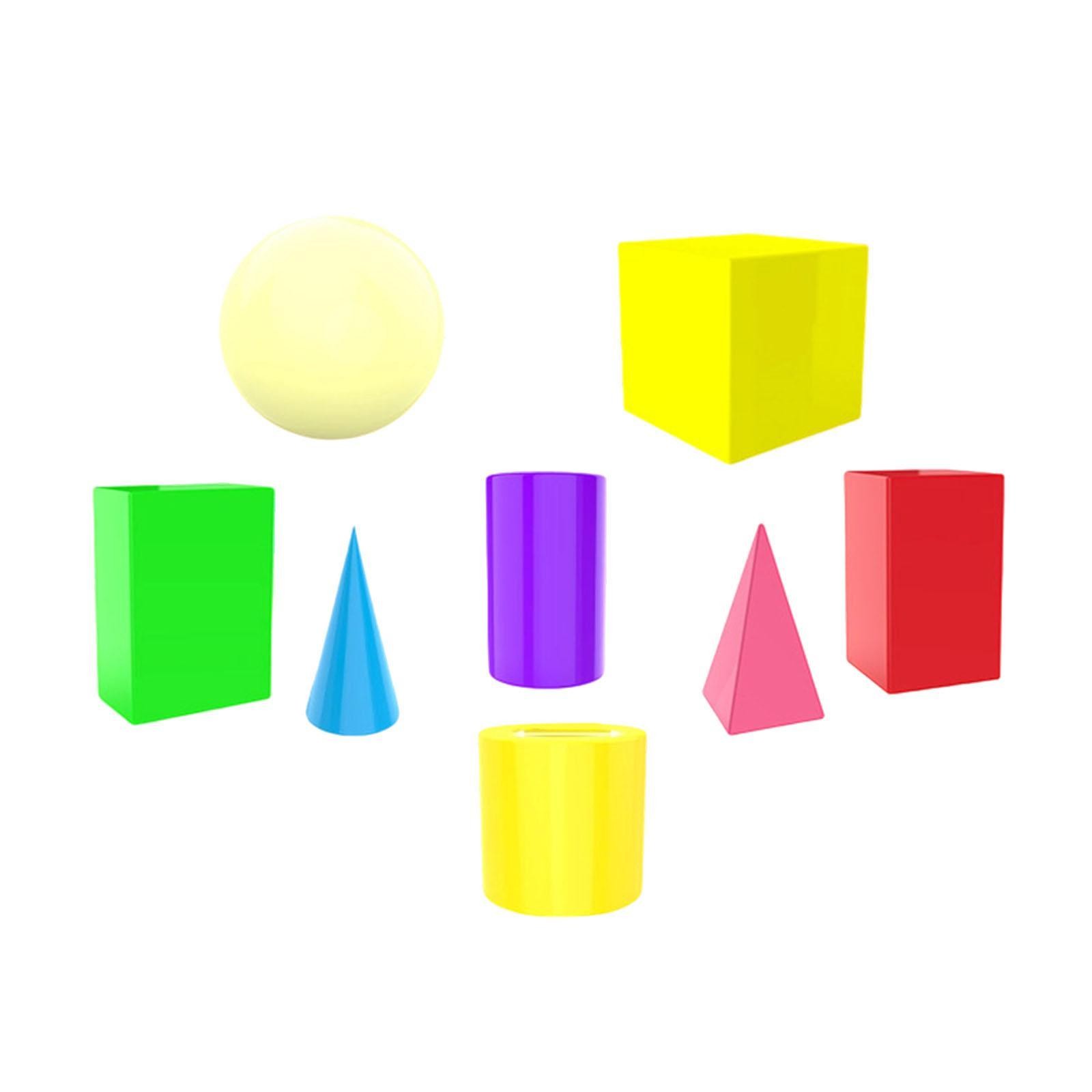 3D Shapes Geometric Solids Blocks Set Children Sphere Cuboid Teacher Lightweight