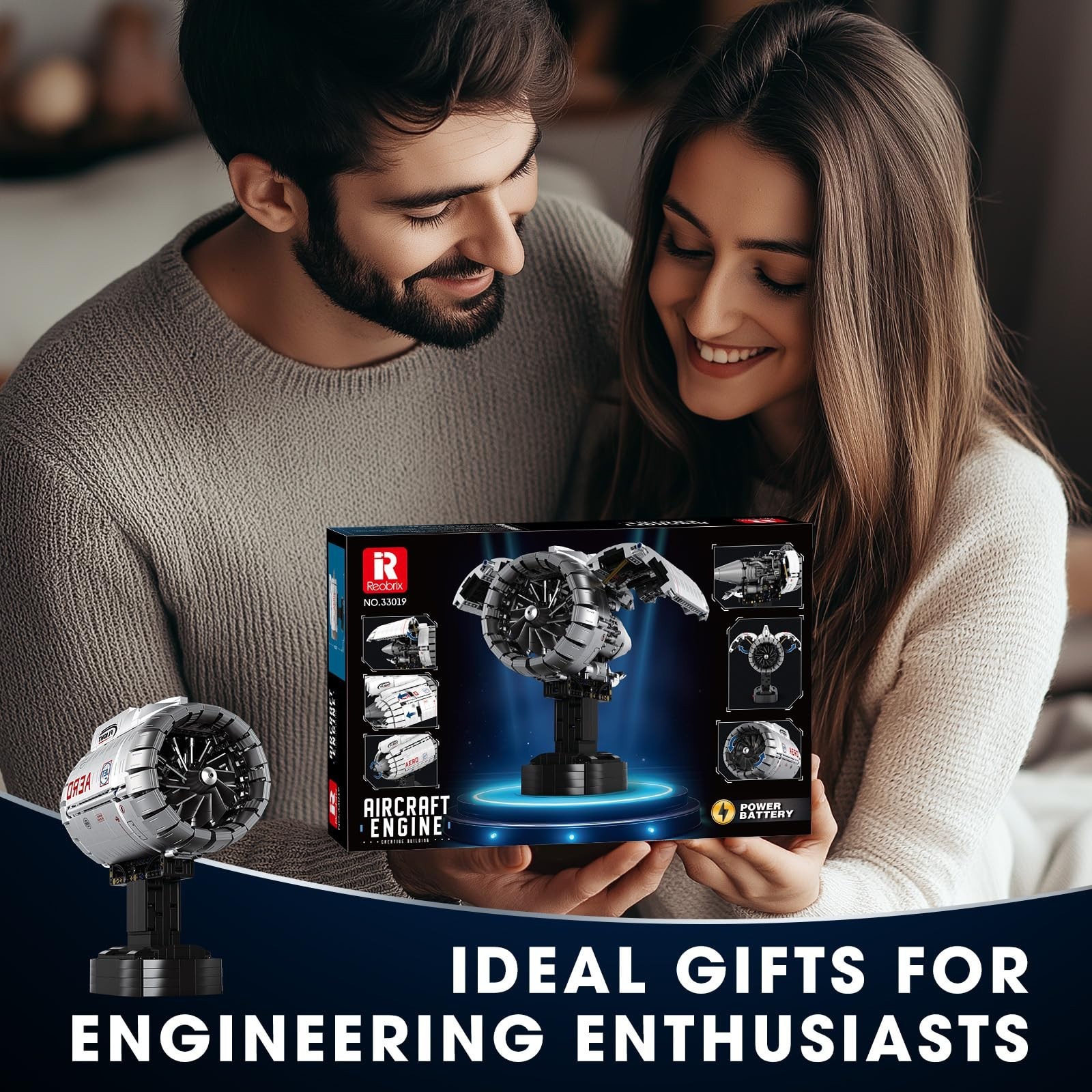 Reobrix Aircraft Turbofan Engine Building Sets, Engine Model Kit that Works, …