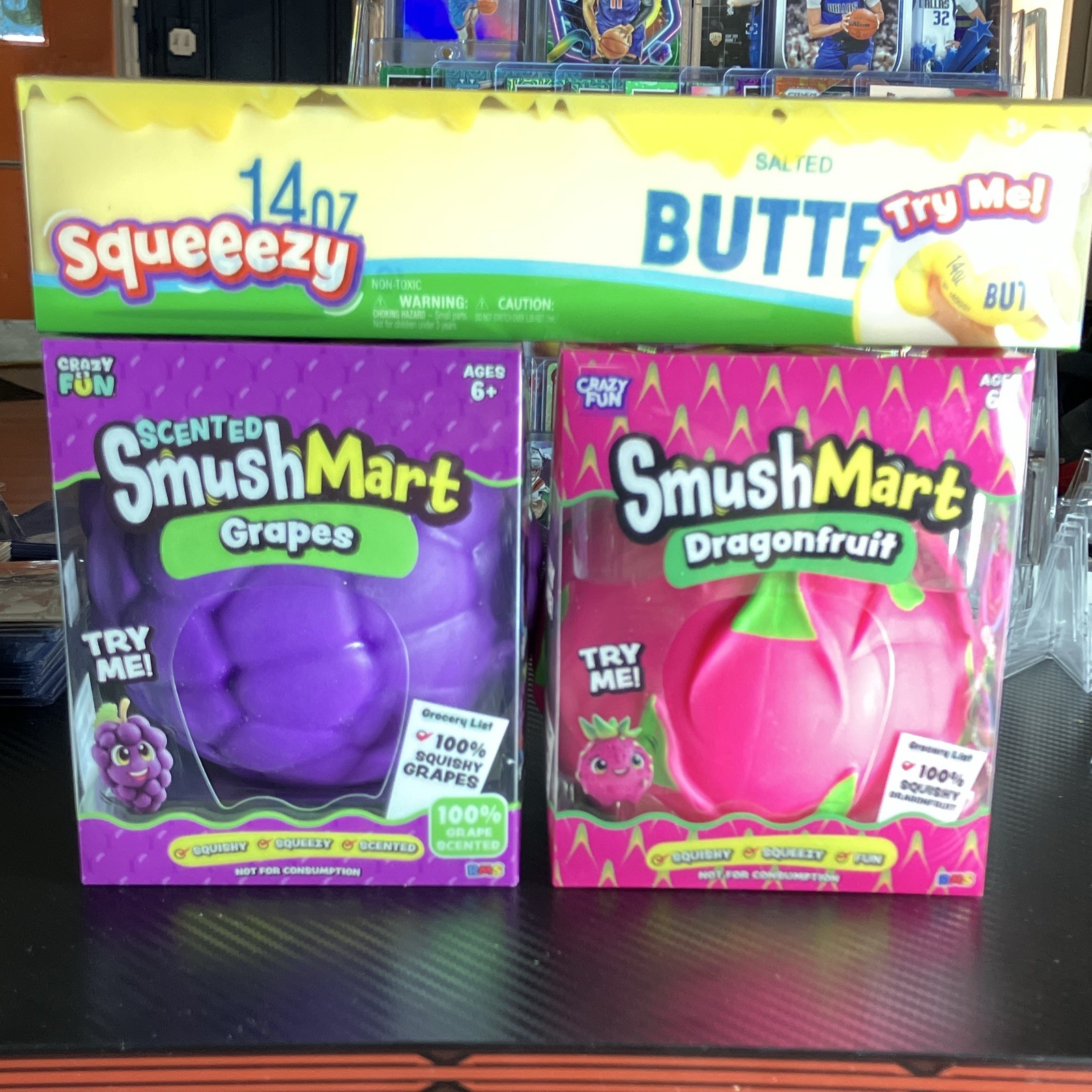 Crazy Fun SmushMart Lot of 3 Scented Smushy Squeeze Toys Grapes Dragonfruit