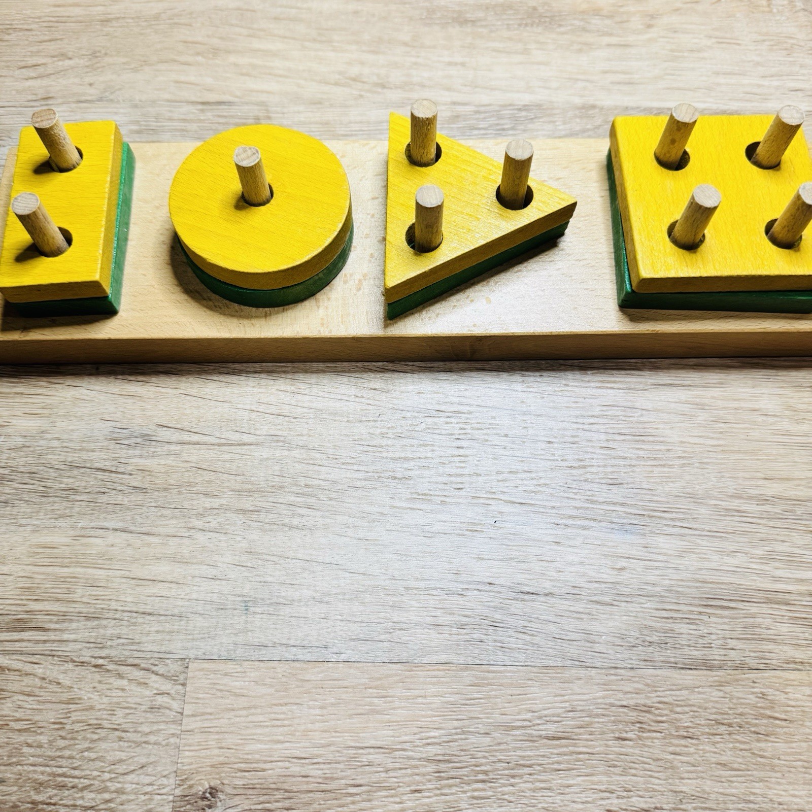 Educational & Fun! IKEA Triska Wooden Shape Stacker Sorting Toy Early Learning!