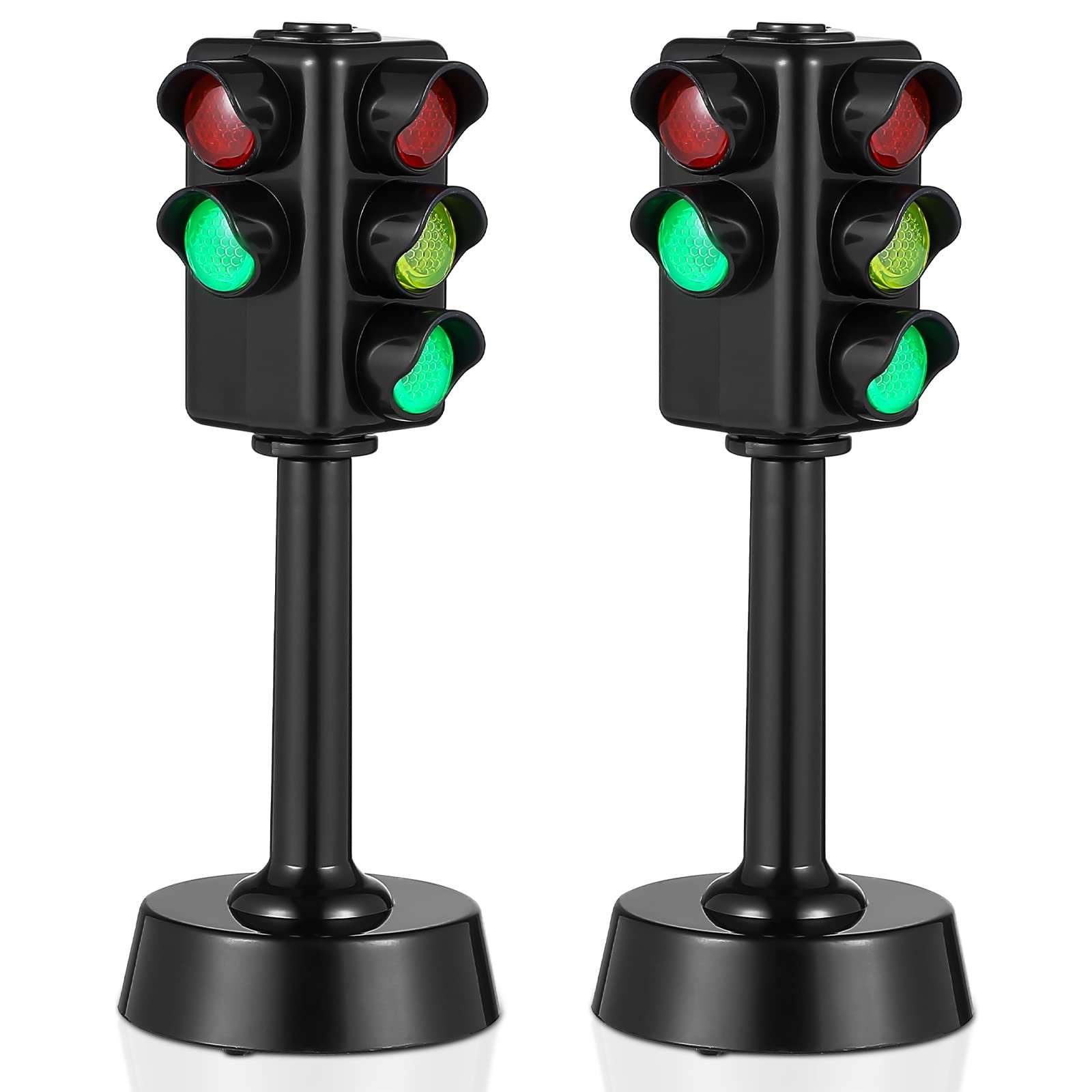 Traffic Light Toy, 2 Pcs Round Bottom 1.7Ã—4.3inch Mini Traffic Light Lamp Tra