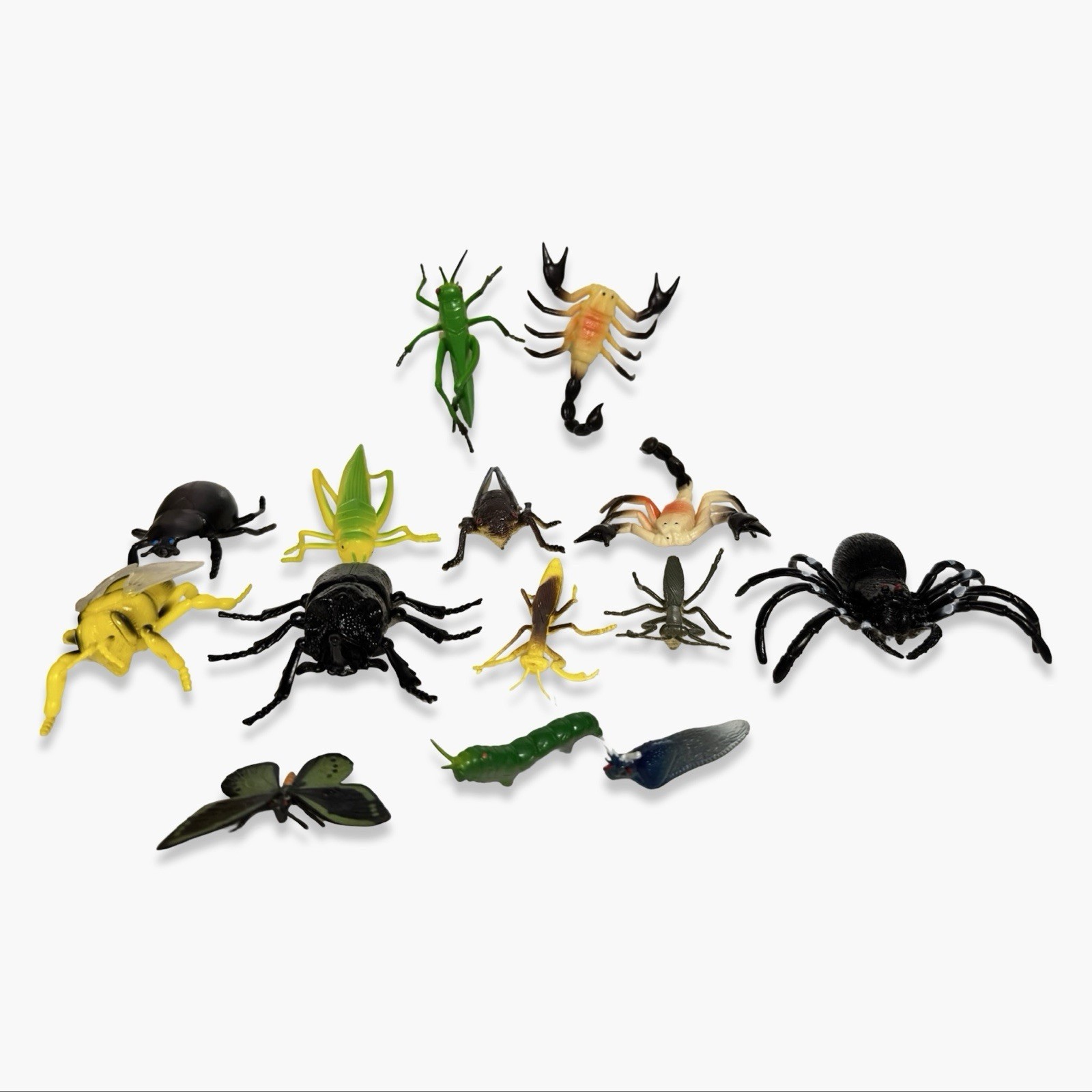 Insect / Bug Figure Lot of 15 Spider Scorpion Caterpillar Beetle Butterfly Toys