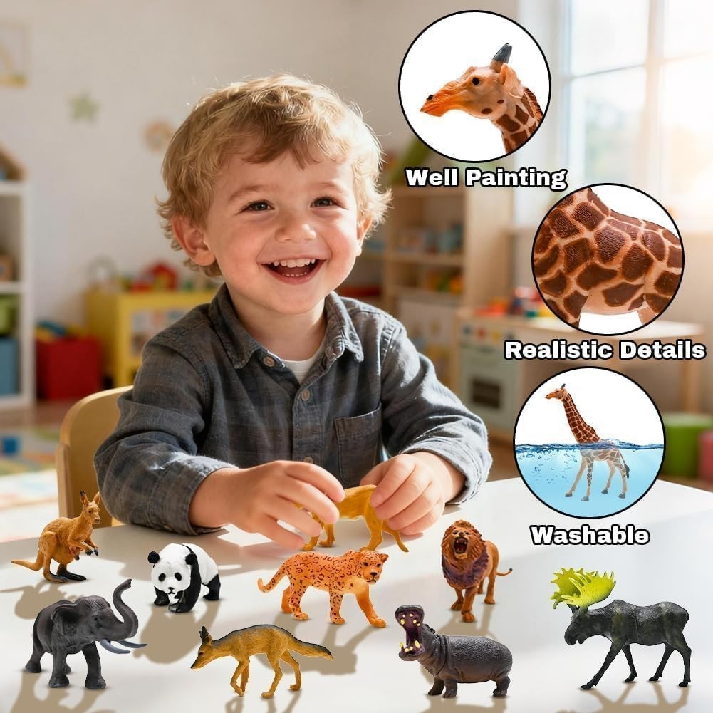 Safari Animals Figures Toys, Realistic Wild Zoo Animal Figurines, Plastic Afr…