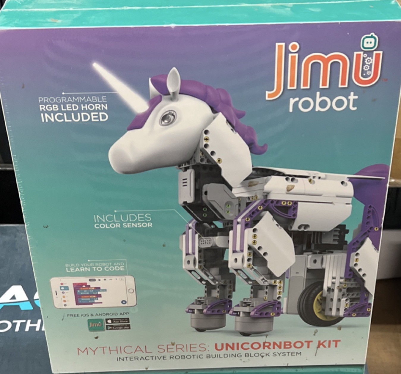 Jimu Unicornbot Interactive Robotic Building Block Kit Programmable RGB LED Horn