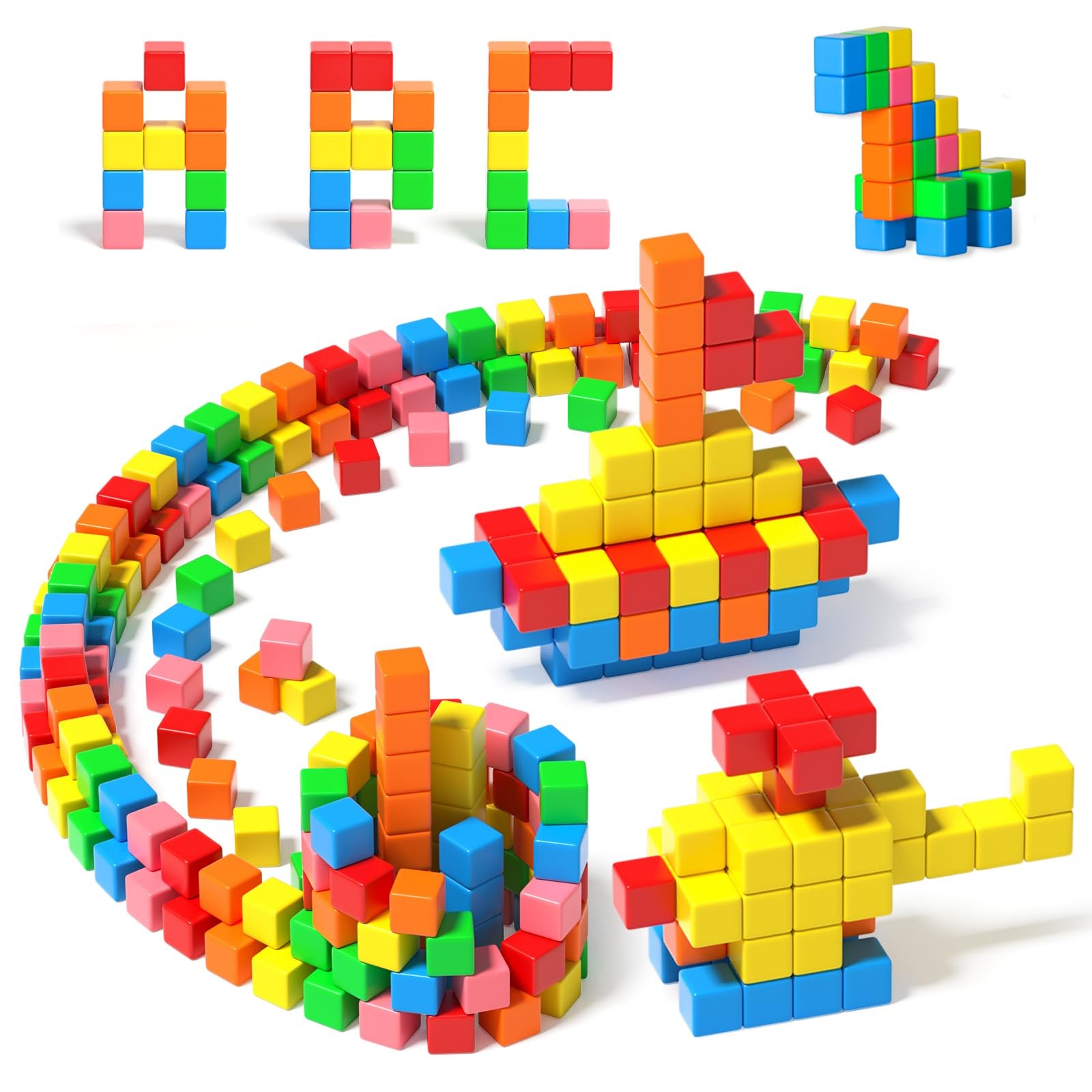 Apluses 42PCS Magnetic Blocks, Gifts for 3 1 Inch x 1 x 1 Inch, 6 Color