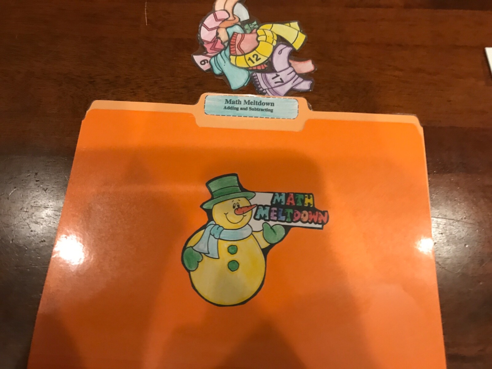 Math Meltdown! Subtract add2nd grade math file folder game teacher