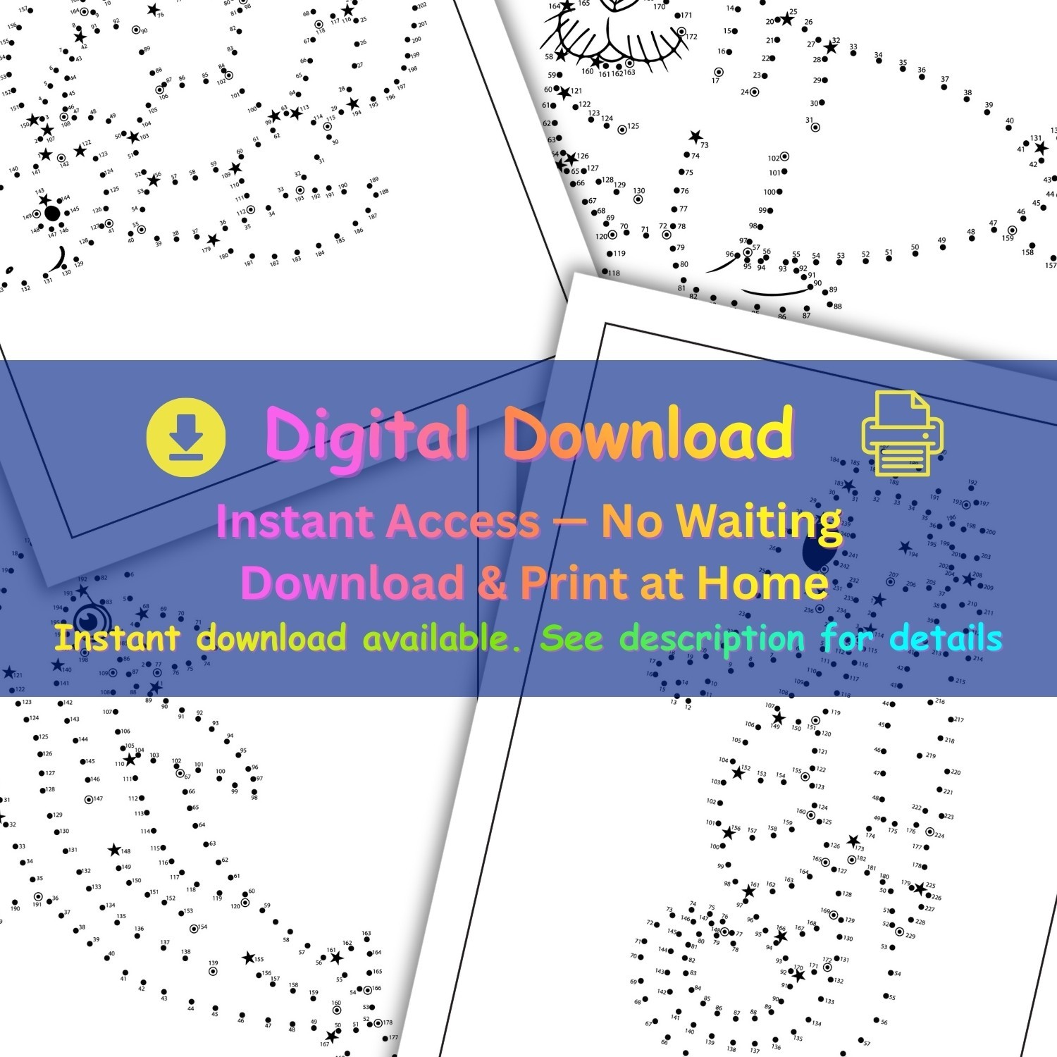 Connect the Dots Sea Animals Activity Book – Printable – Digital Download