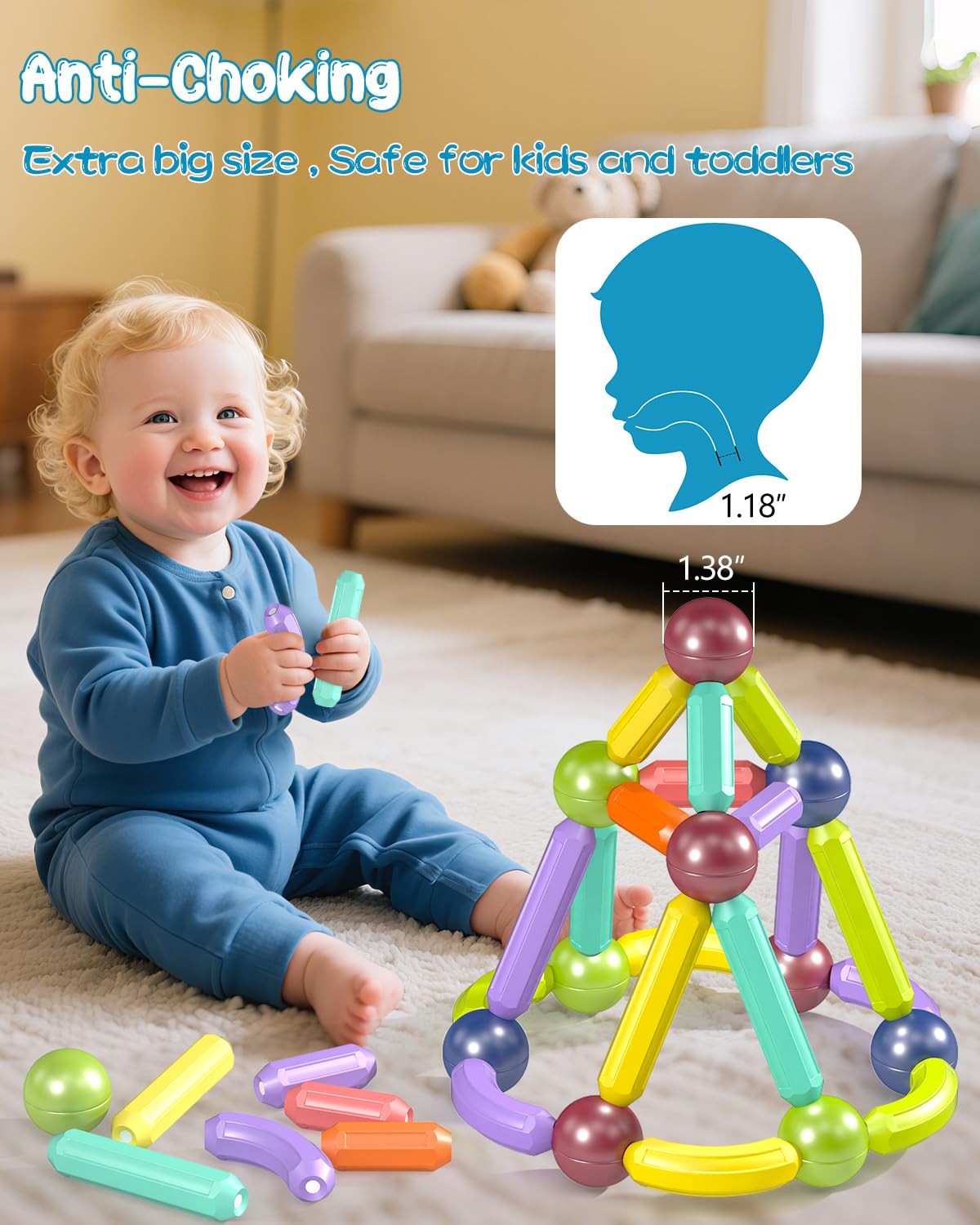 Mnytyel Magnet Toys Magnetic Building Blocks, STEM Starter Small, 26pcs