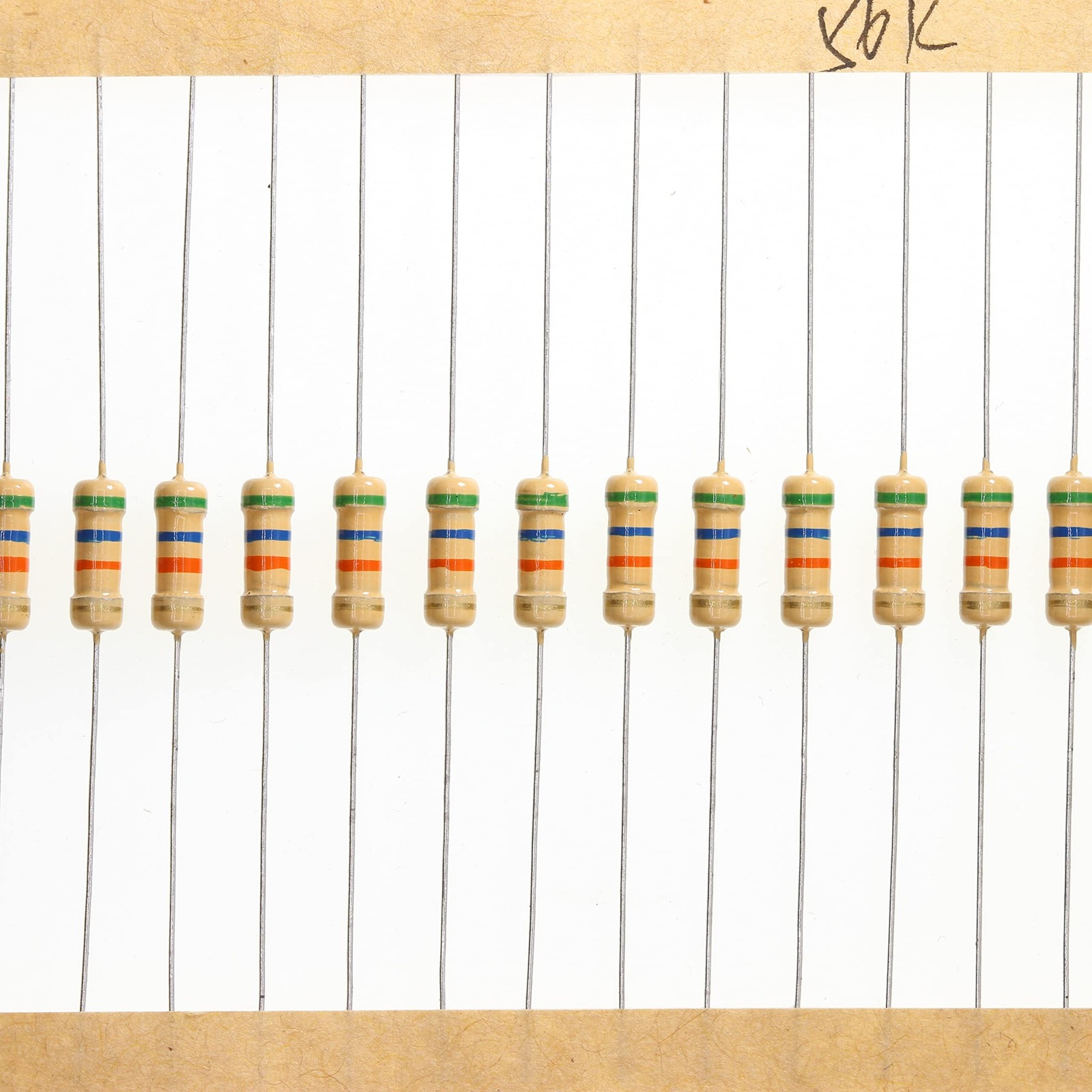 100 Pieces 0.5 Watts 1/2W 56K Ohm 5% Carbon Film Resistor Part6 56K Ohm