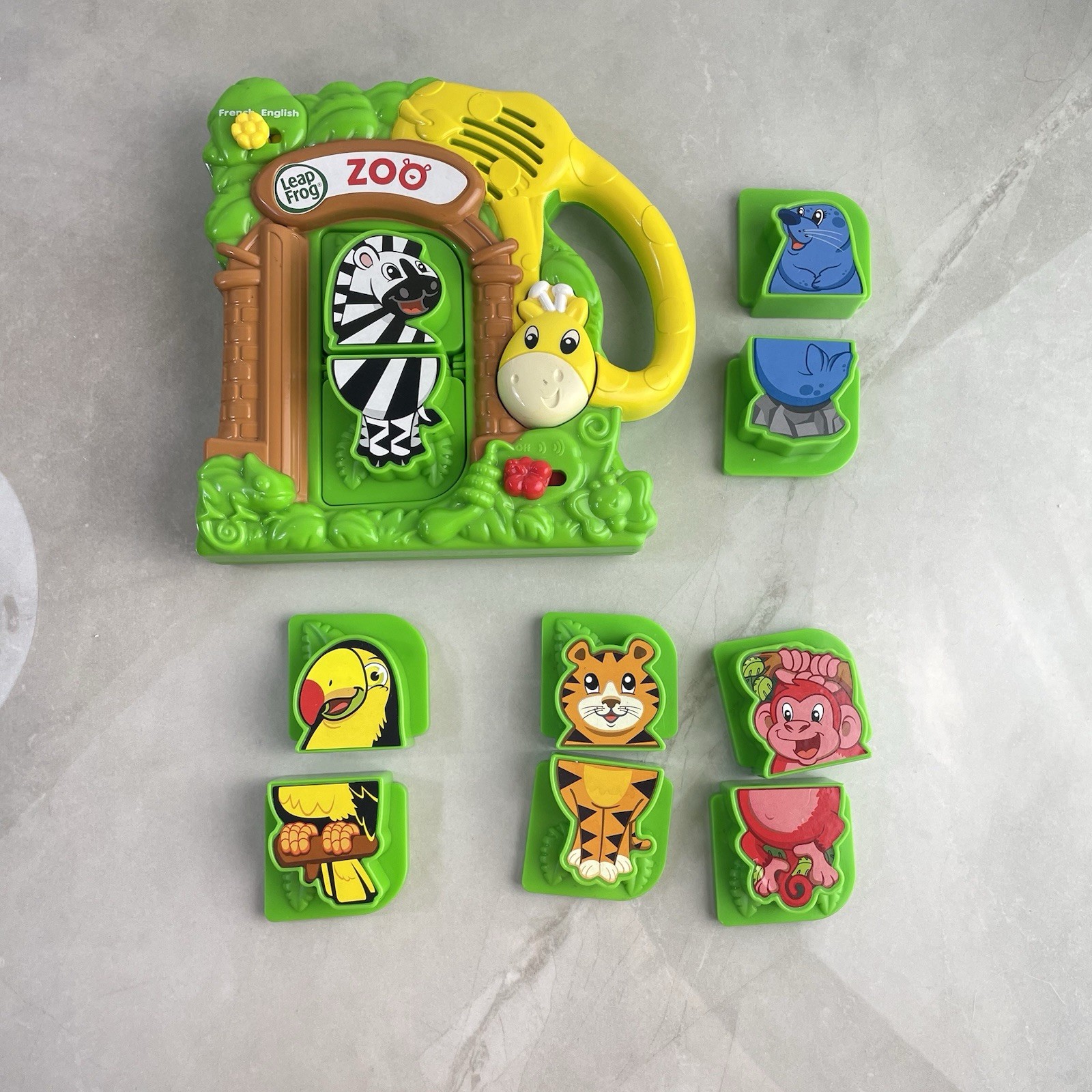 Leap Frog Zoo Animals Fridge Magnets Sound Complete French English Tested RARE