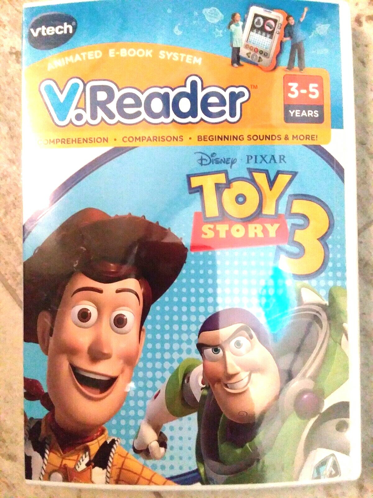 VTech V.Reader Toy Story 3 Comprehension Comparisons Beginning Sounds 3-5yrs NEW