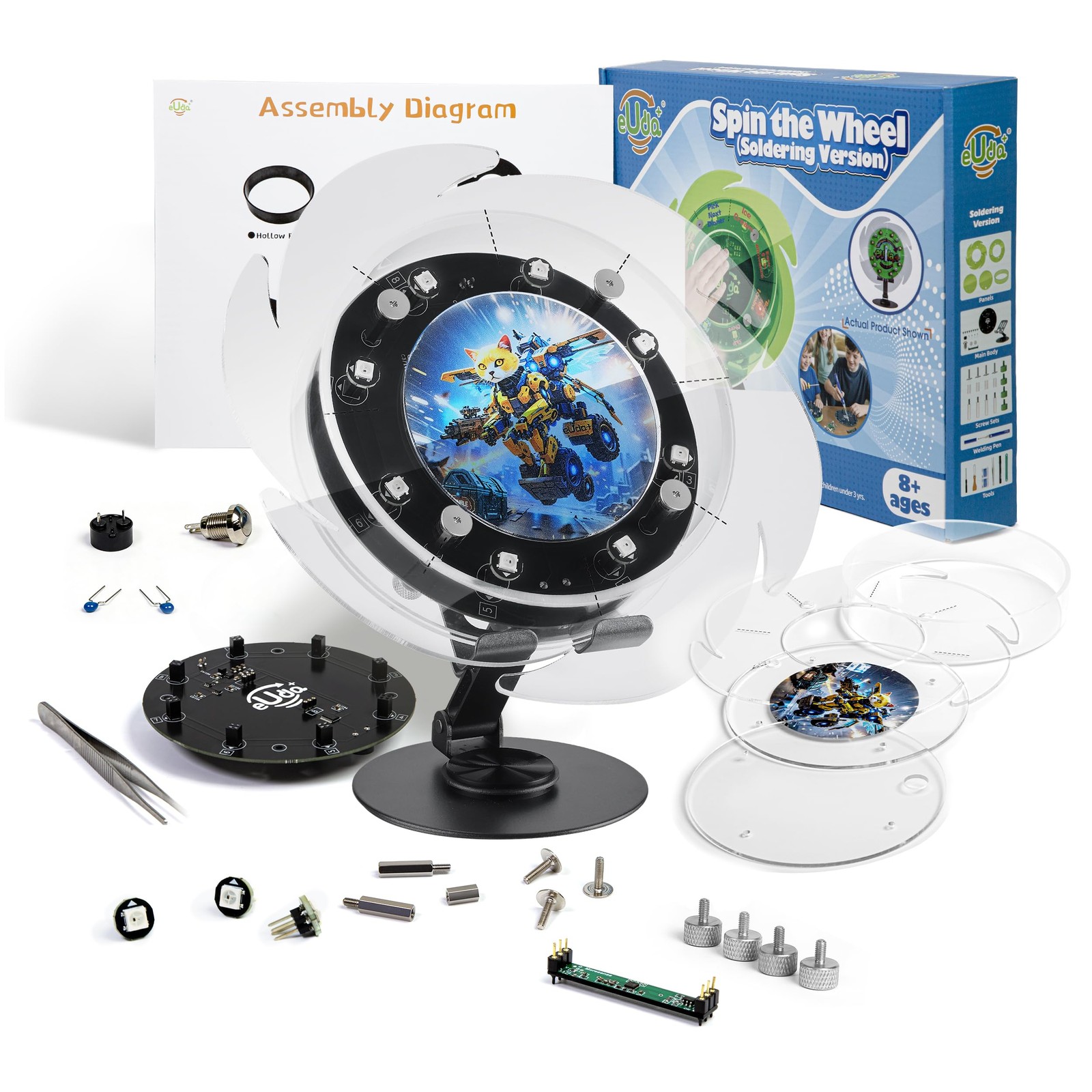 eUda+ STEM Electornic Lucky Wheel for 8-10 11-14 15-18 Stem Toys for Ages 9-1…