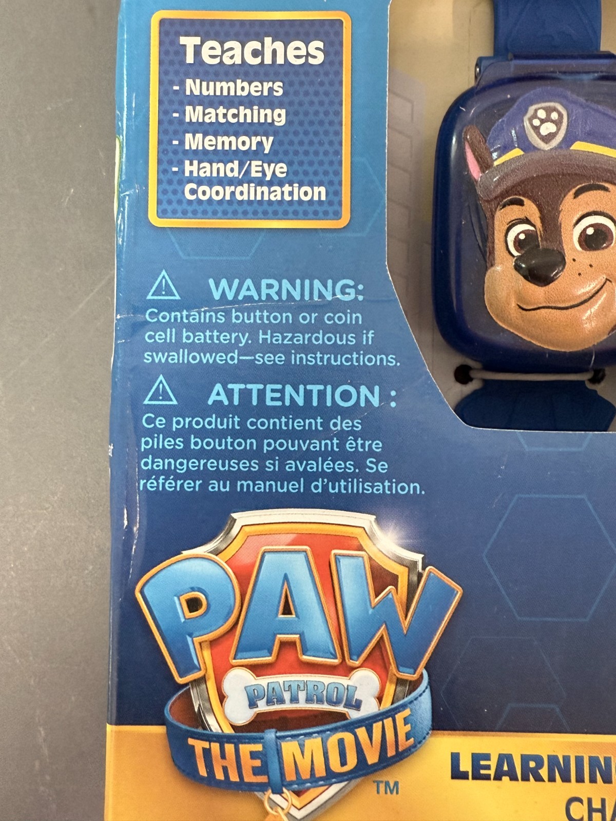 2 Blue Nickelodeon VTech PAW Patrol Movie Chase Teaching/Learning Watches #5255