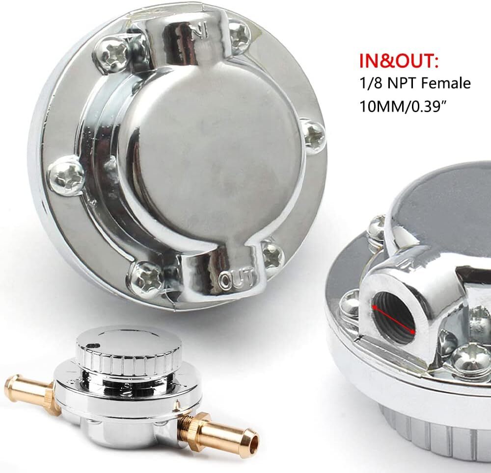 1-5 PSI Fuel Pressure Regulator Adjustable Manual Universal for Carburetor Carb