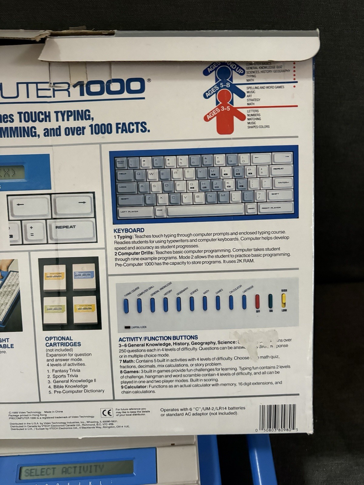 VTech PreComputer 1000 Video Technology Educational Electronics Tested