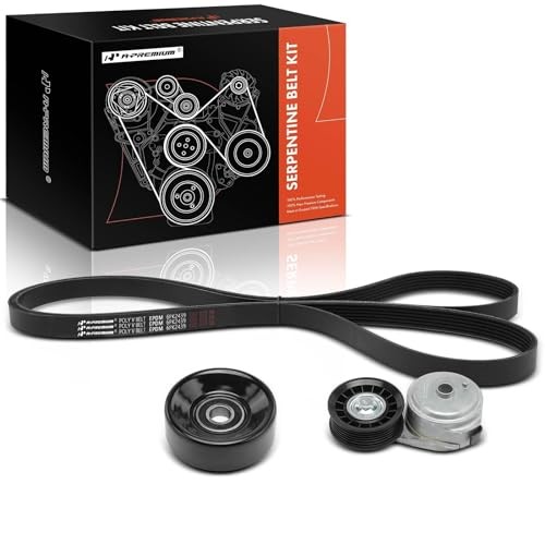 Engine Serpentine Belt Drive Kit with Tensioner & Idler for Chevrolet, GMC, Isuz