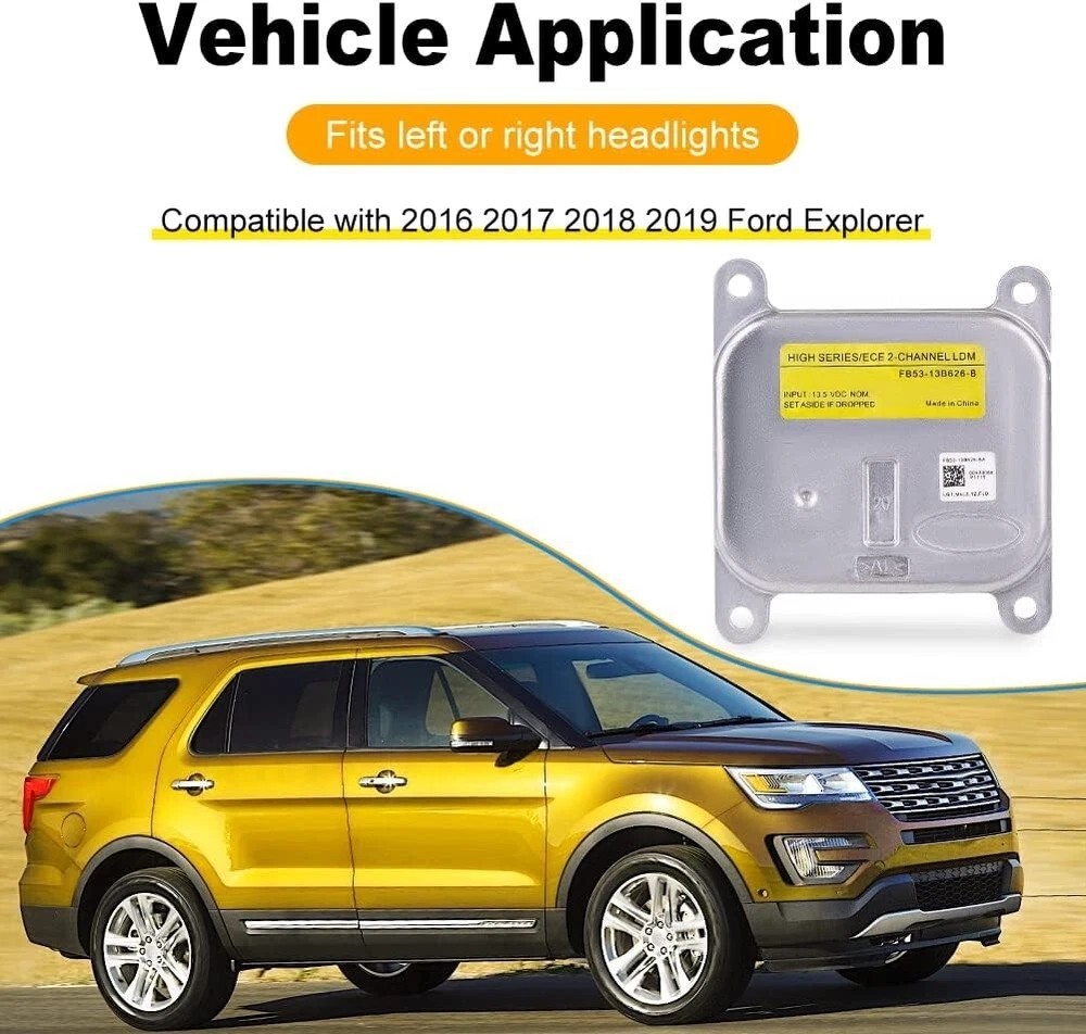 Headlight Module Compatible with 2016 2017 2018 2019 Ford Explorer Replacement