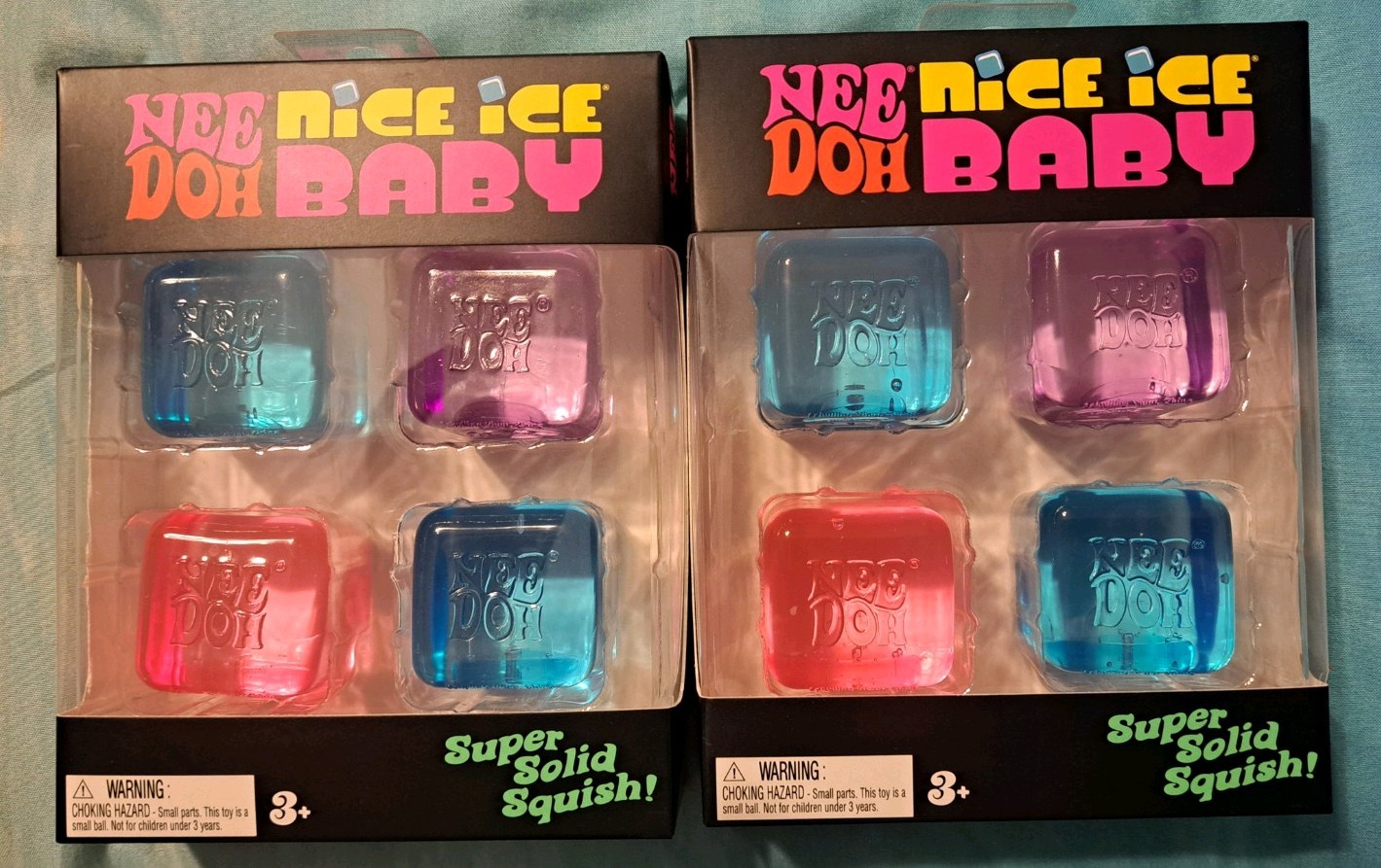 🔥Schylling Needoh Nice Ice Baby (2)) 4 Pack – Mini Super Solid Squishy Cubes 🔥
