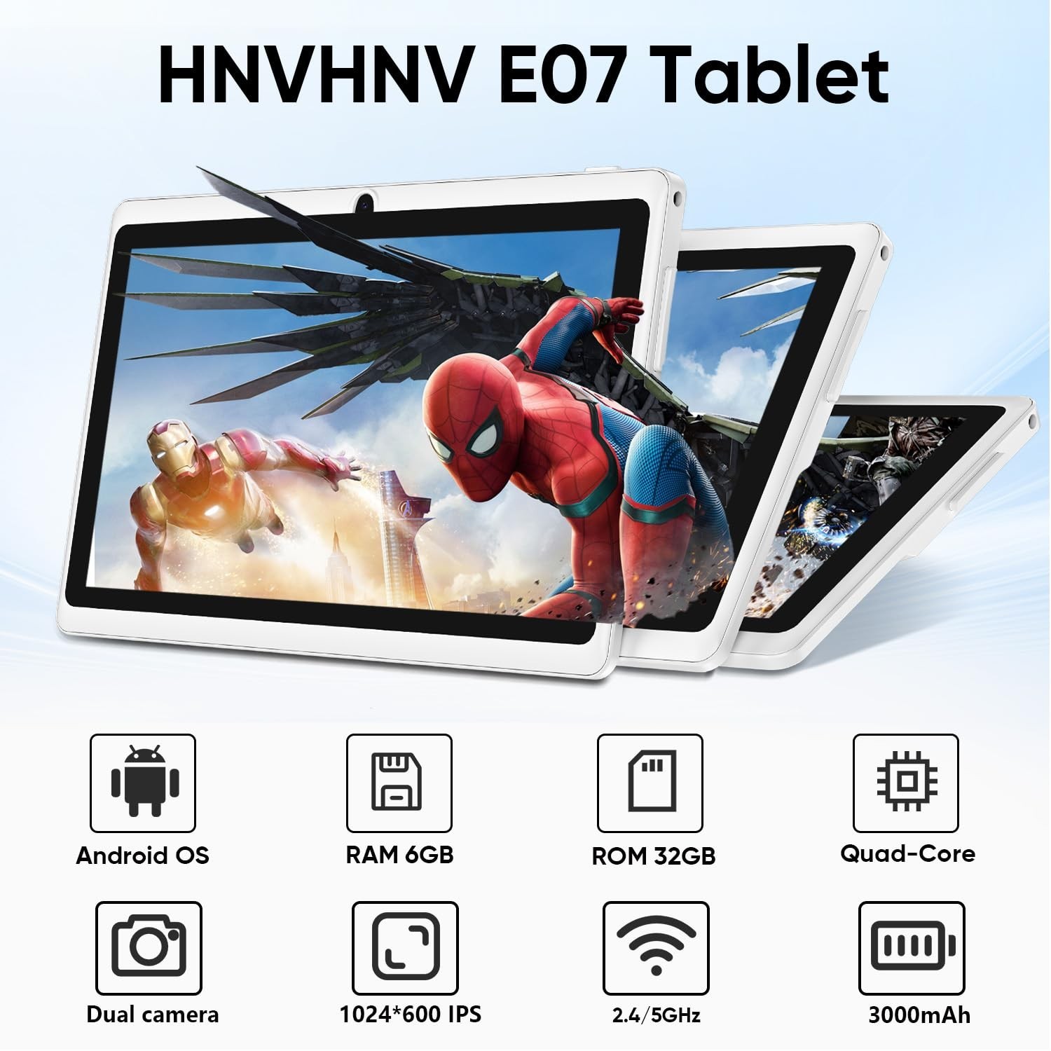 HNVHNV Android Tablet 7 Inch Tablet, E-Reader, 6GB RAM 32GB ROM 1TB Expansion…
