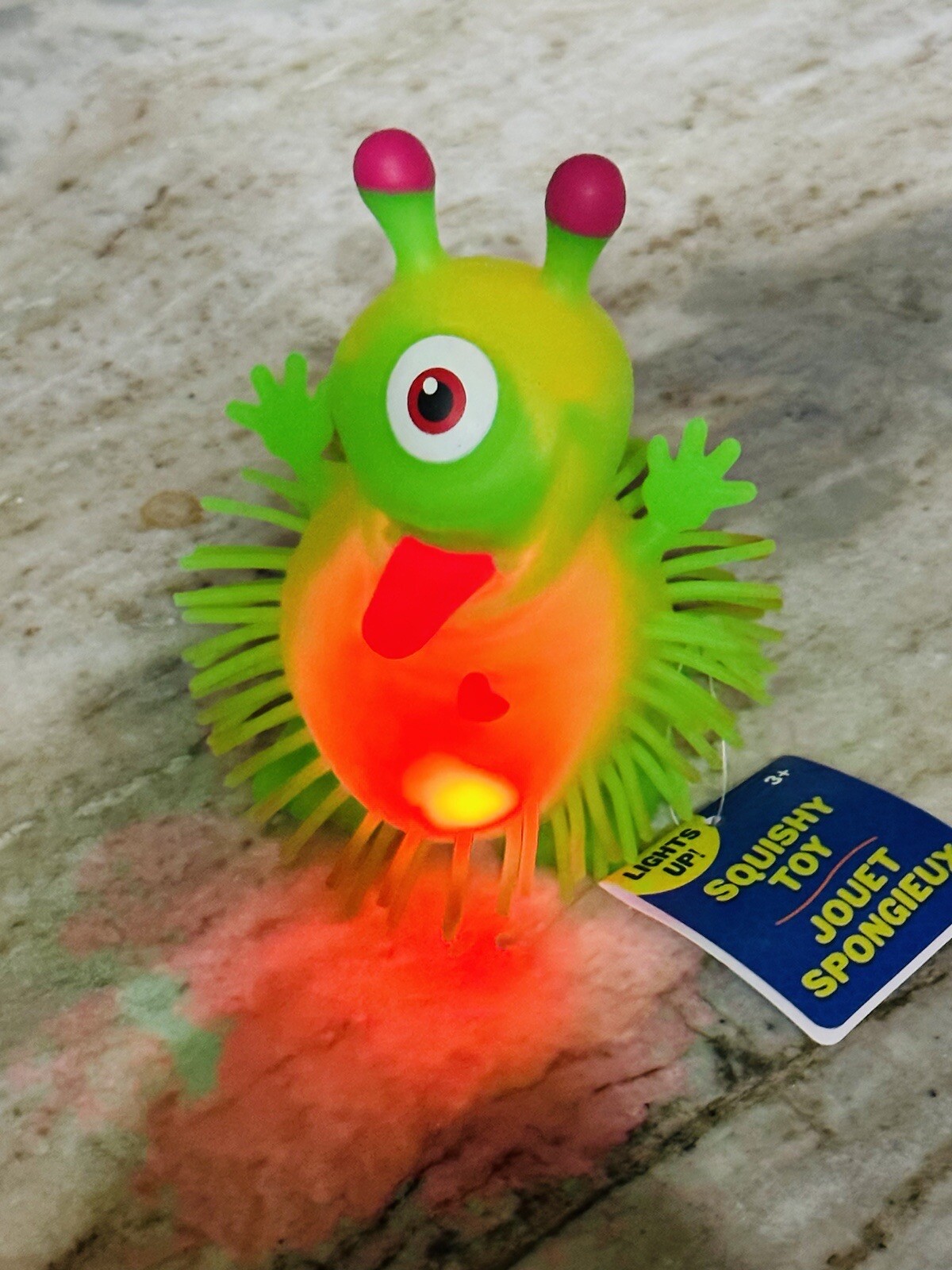 Chicken Squeeze Toy Puffer Ball Light Up 5 Inches Tall 3+