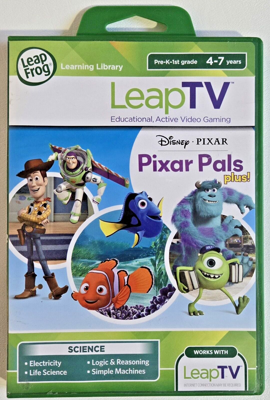 LeapFrog LeapTV Pixar Pals Plus! Game Science Ages 4-7 Pre K-1st Grade 1 – EUC
